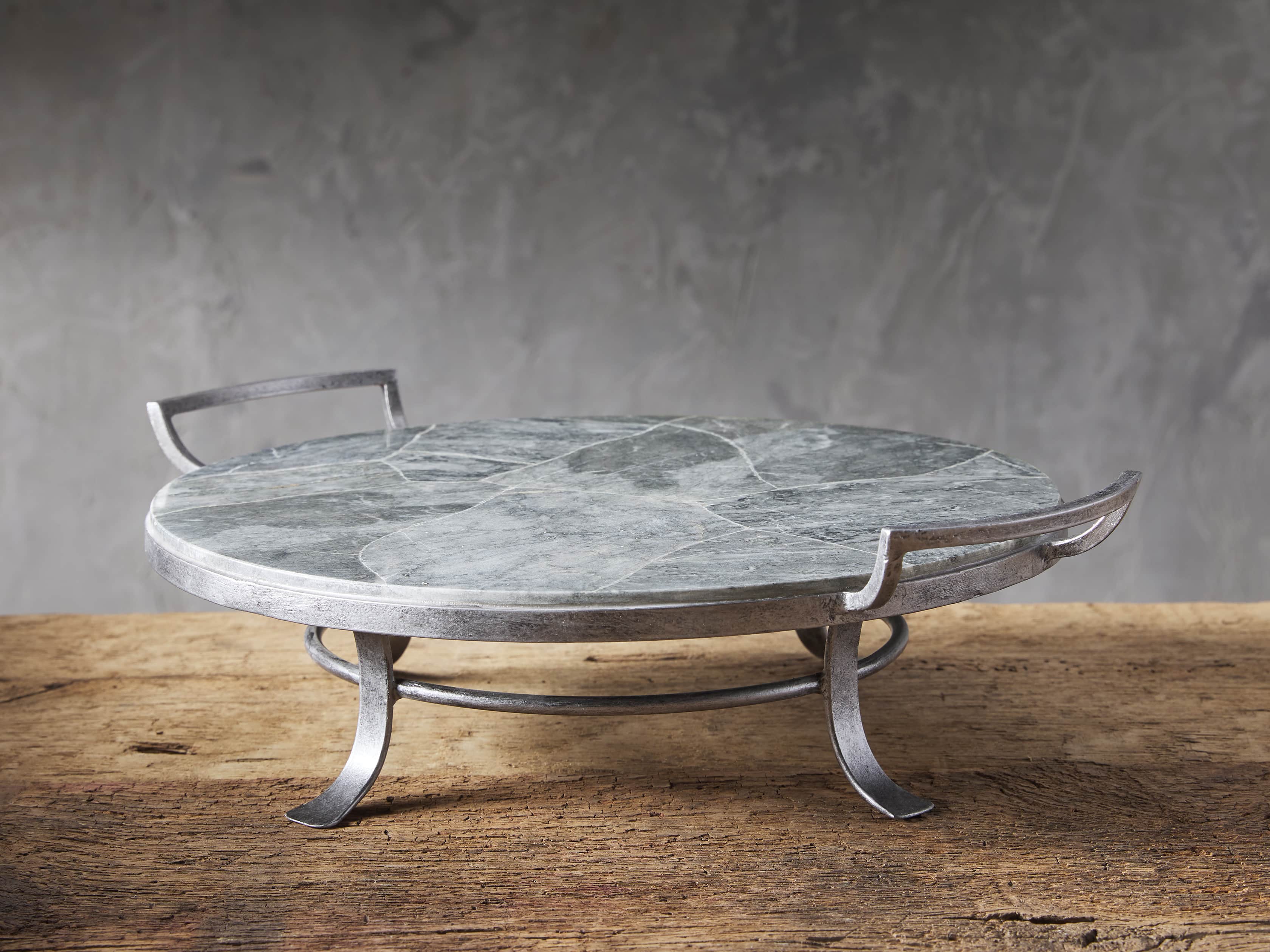 Petra Petrified Grey Marble Tray, slide 1 of 3