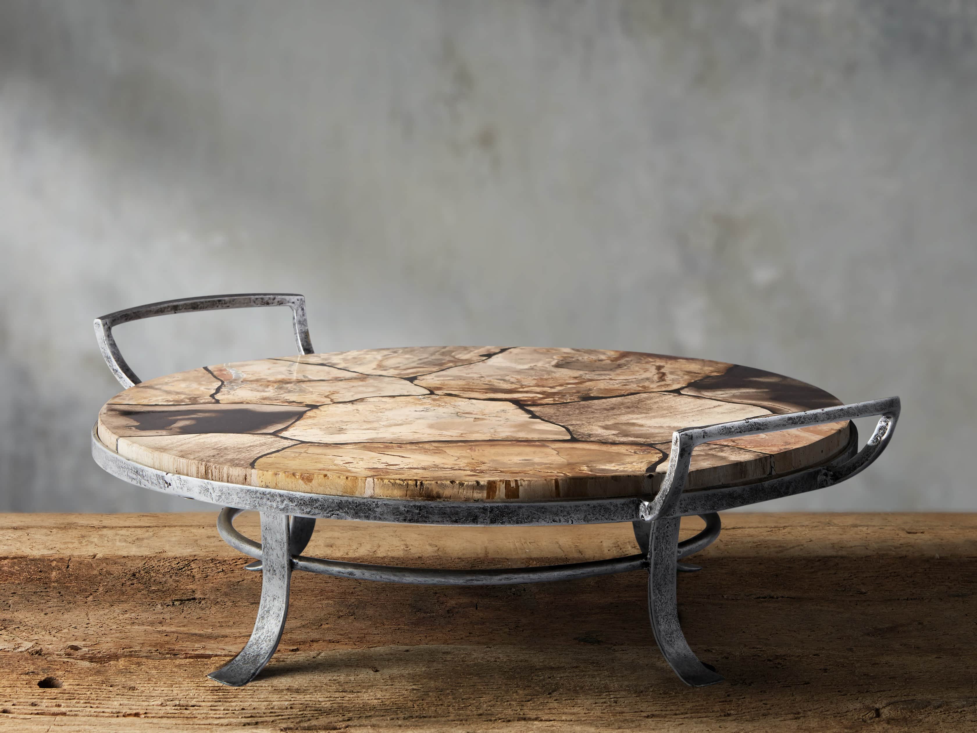 Petra Petrified Wood Tray Arhaus
