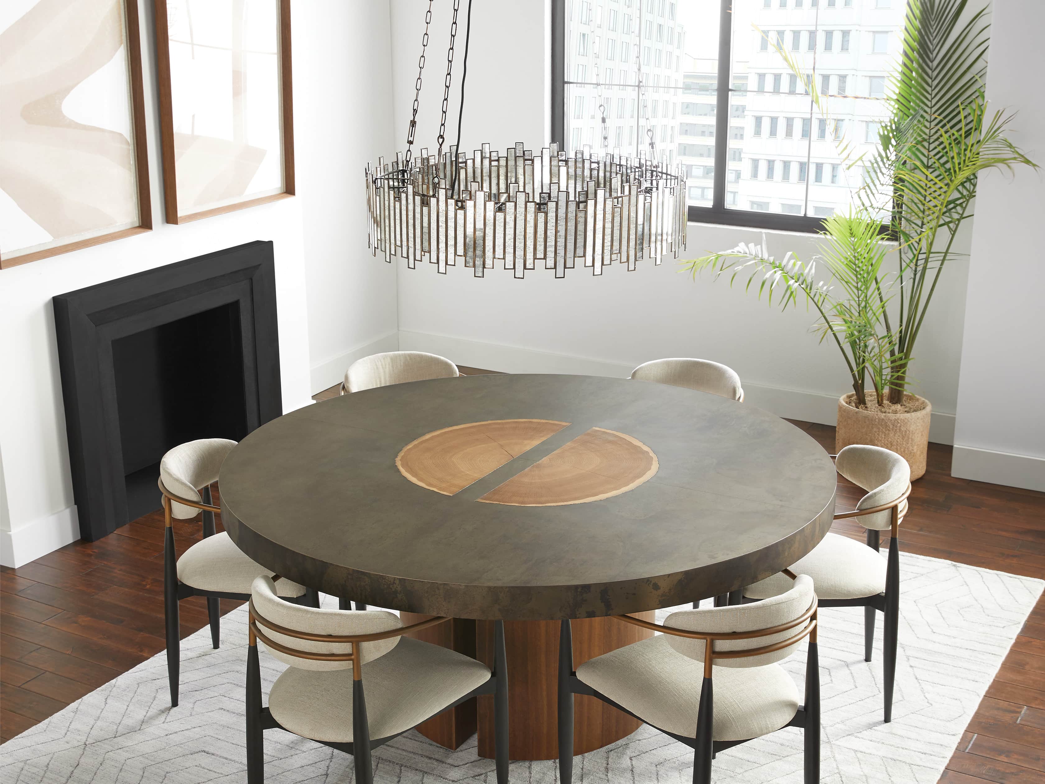 Laila Large Chandelier in Antique Copper, slide 4 of 6