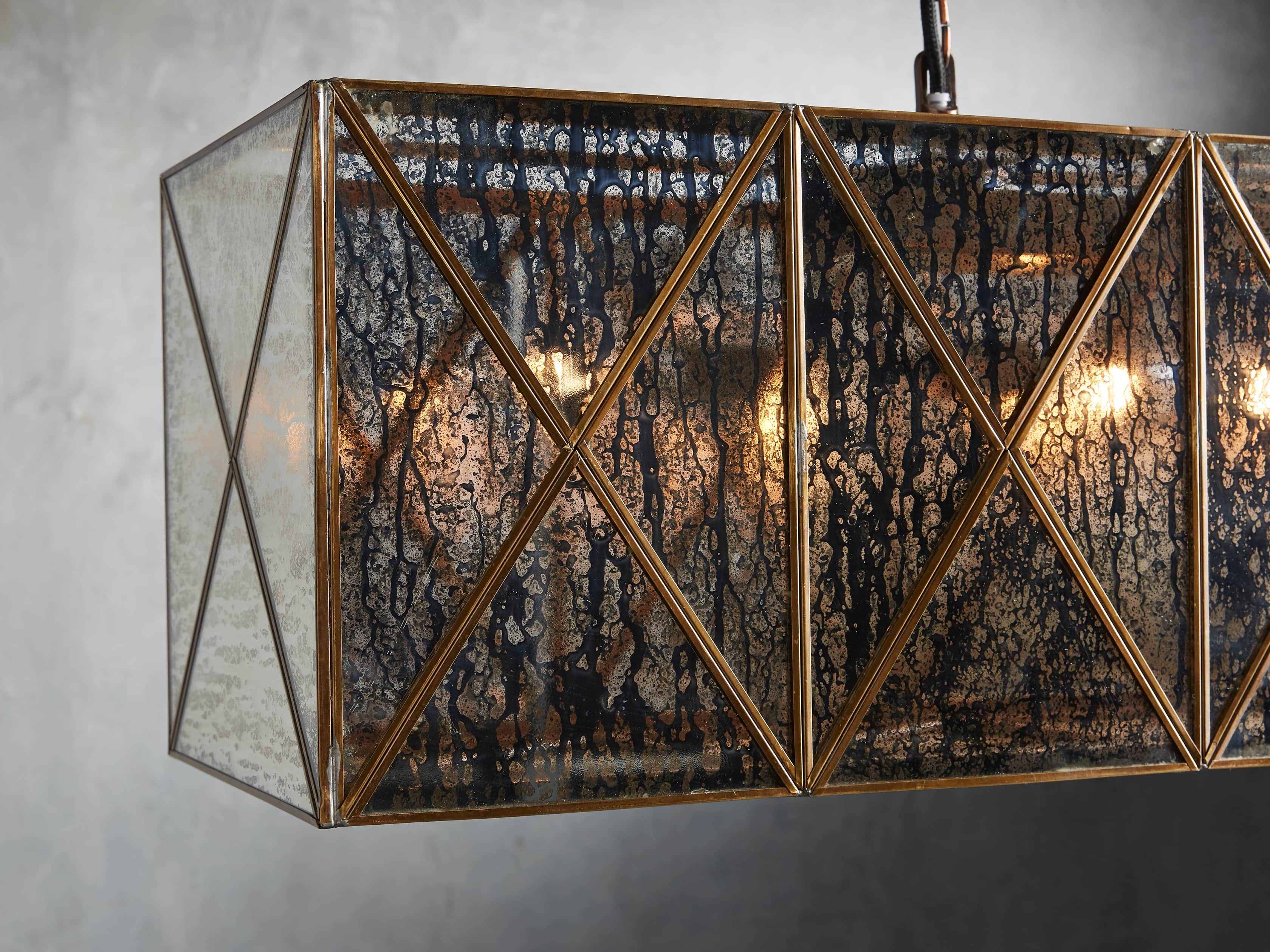 Truss 49" Rectangle Chandelier in Antique Copper, slide 2 of 2