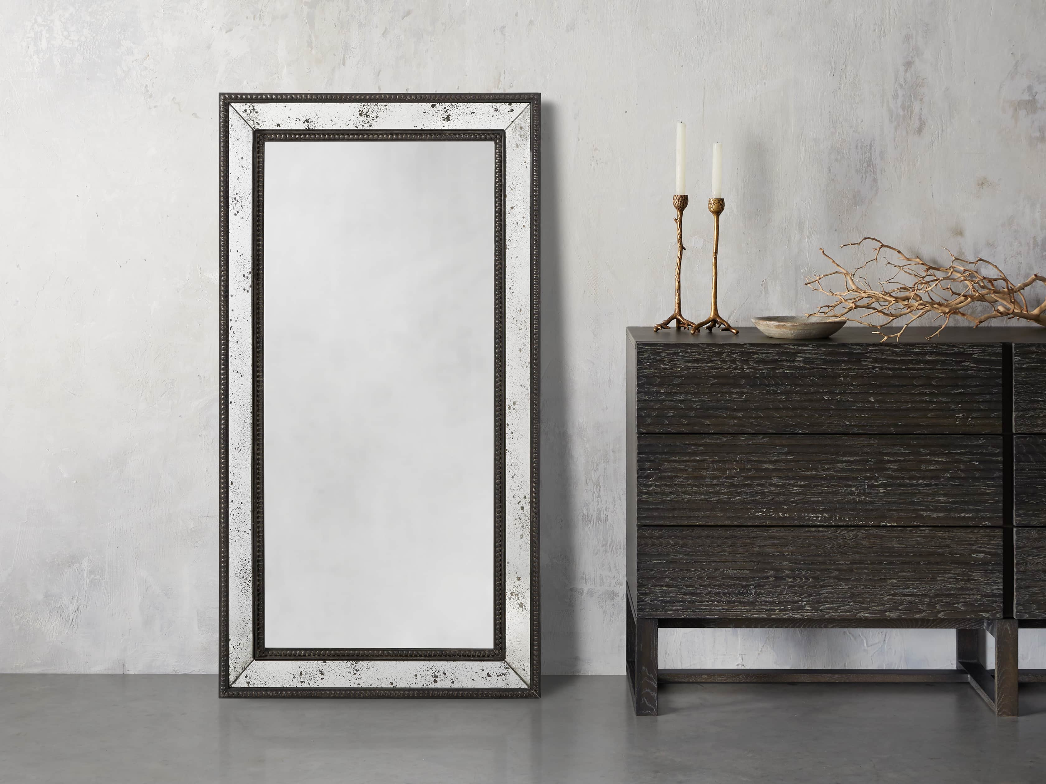 SERANO 39" X 72" ANTIQUED FRAME MIRROR, slide 1 of 5