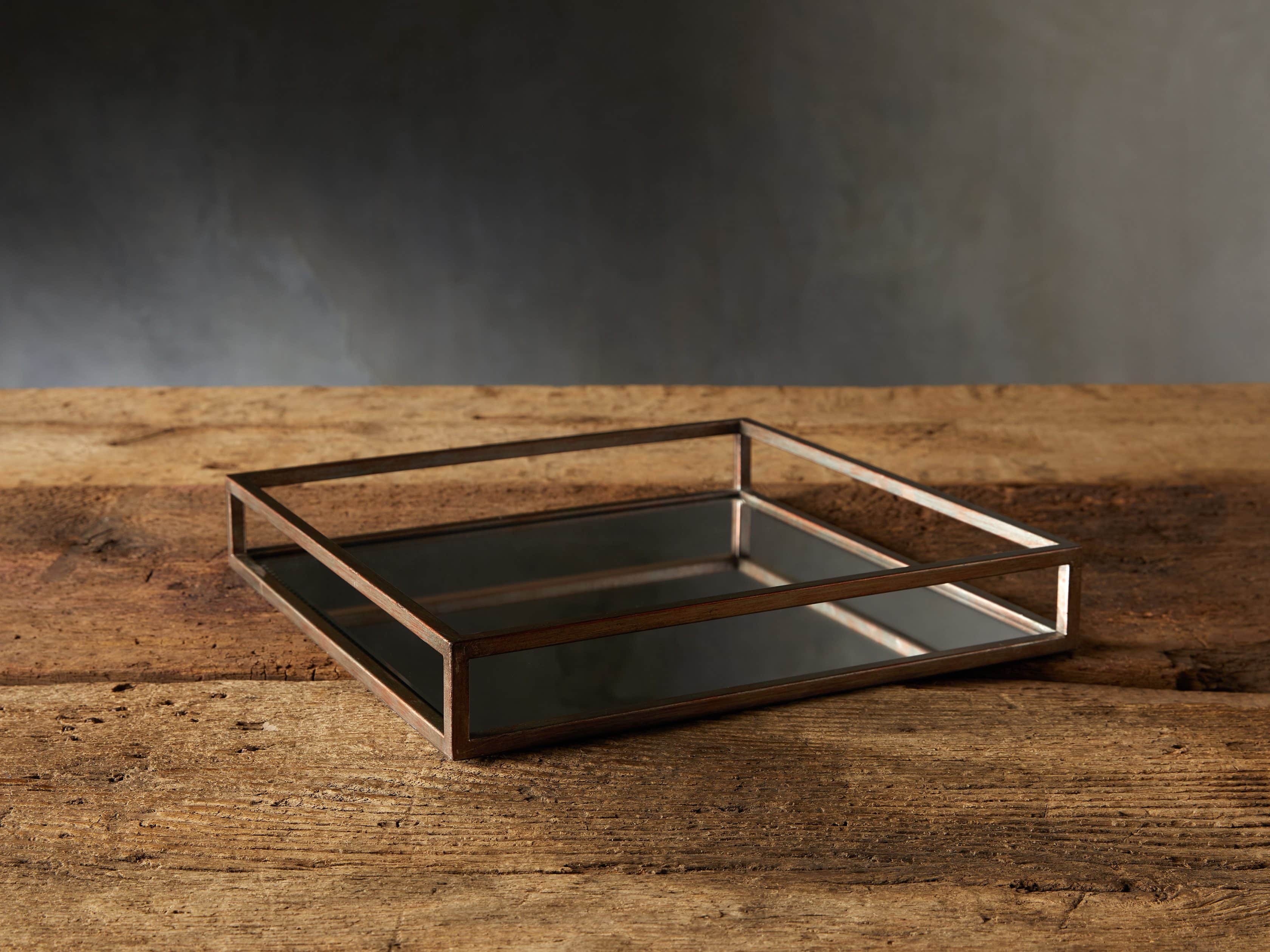 square mirror tray