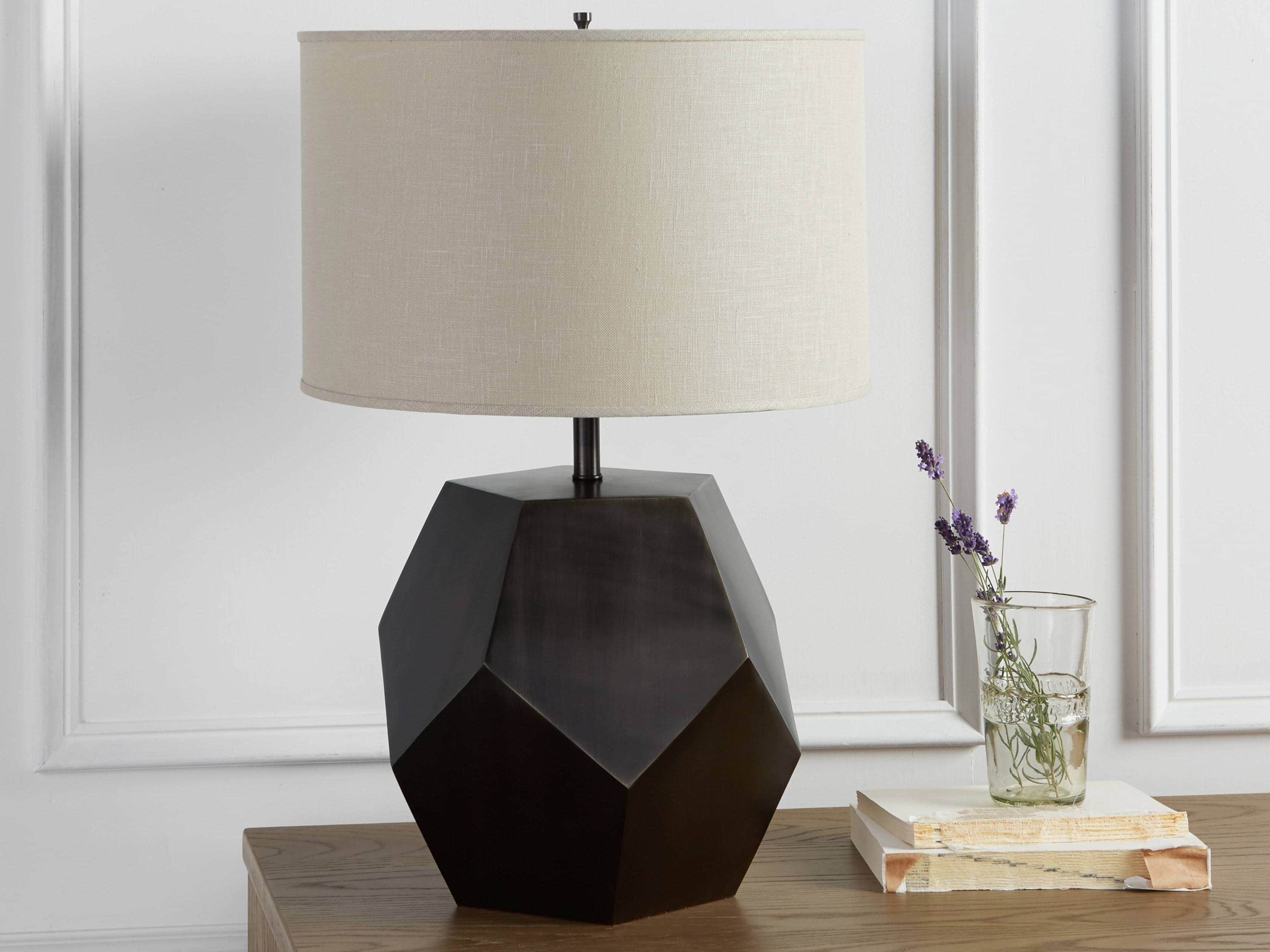 Bezier Pewter Table Lamp