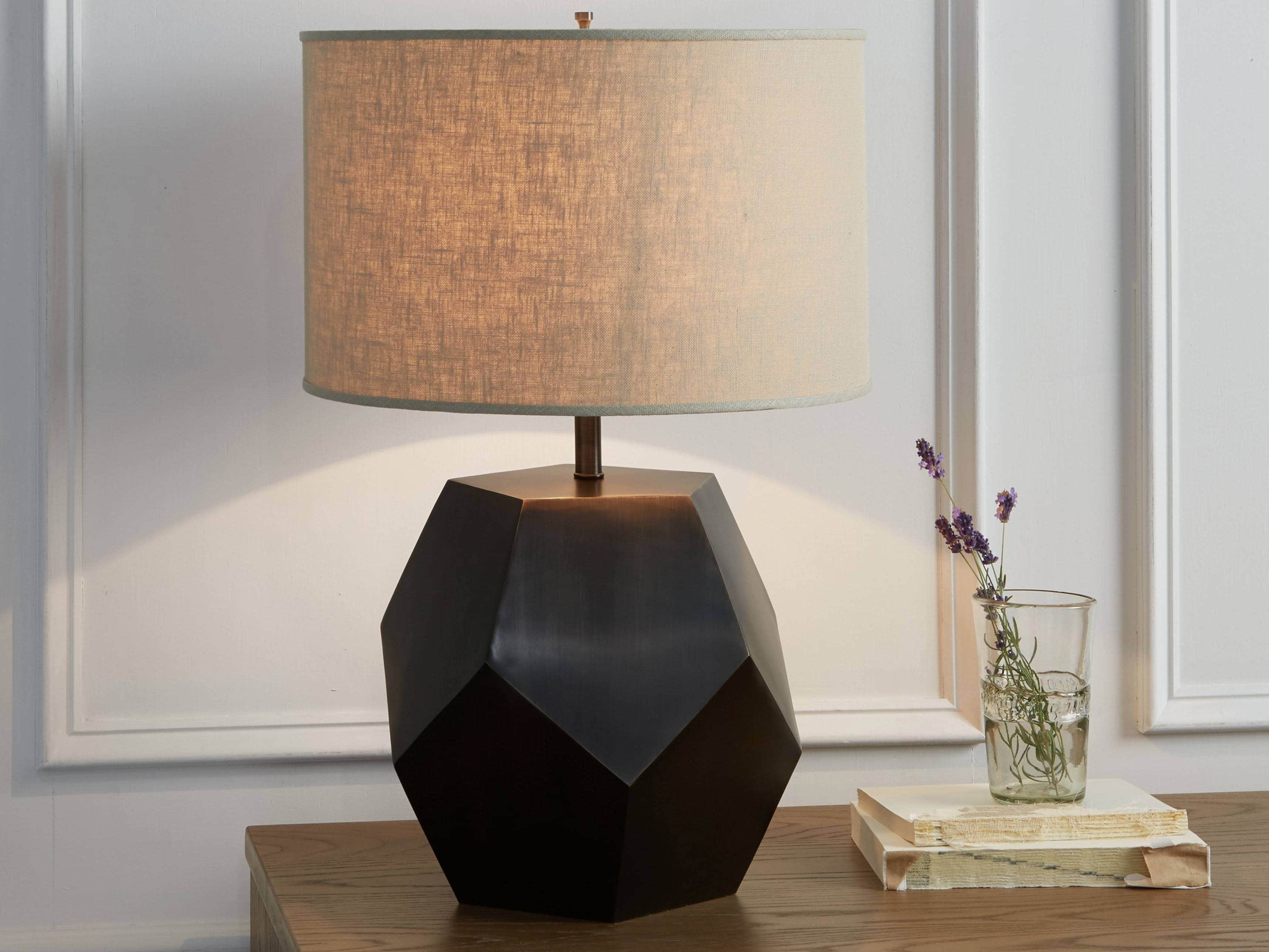 Bezier Pewter Table Lamp