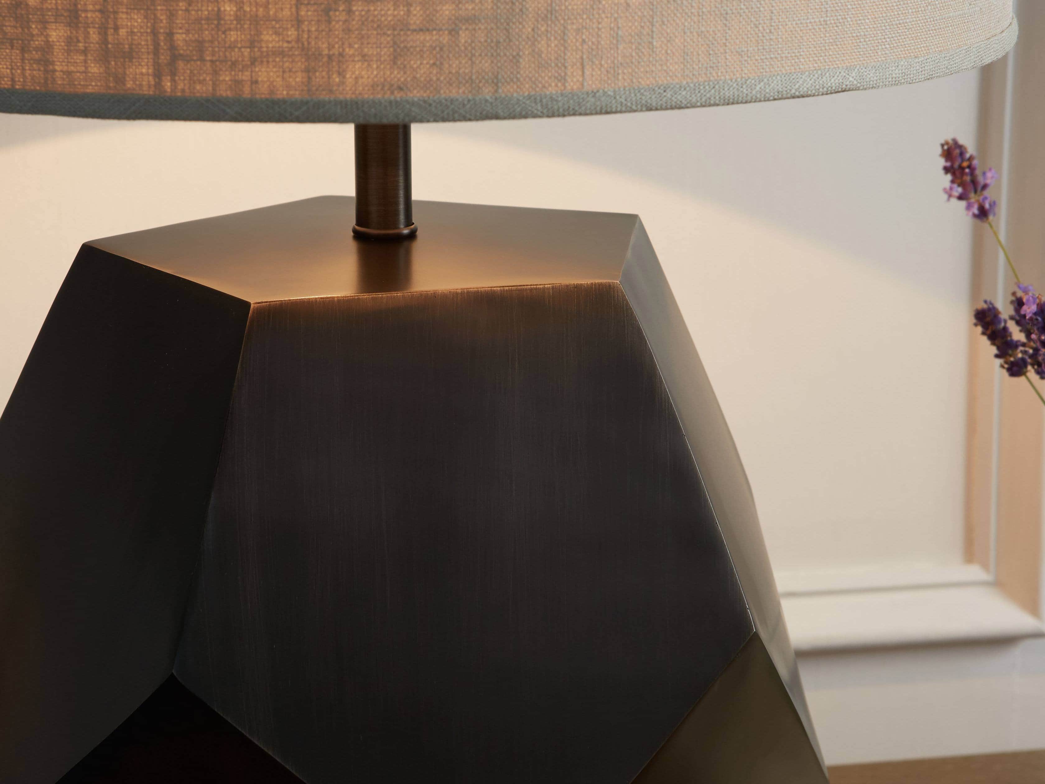 Bezier Pewter Table Lamp