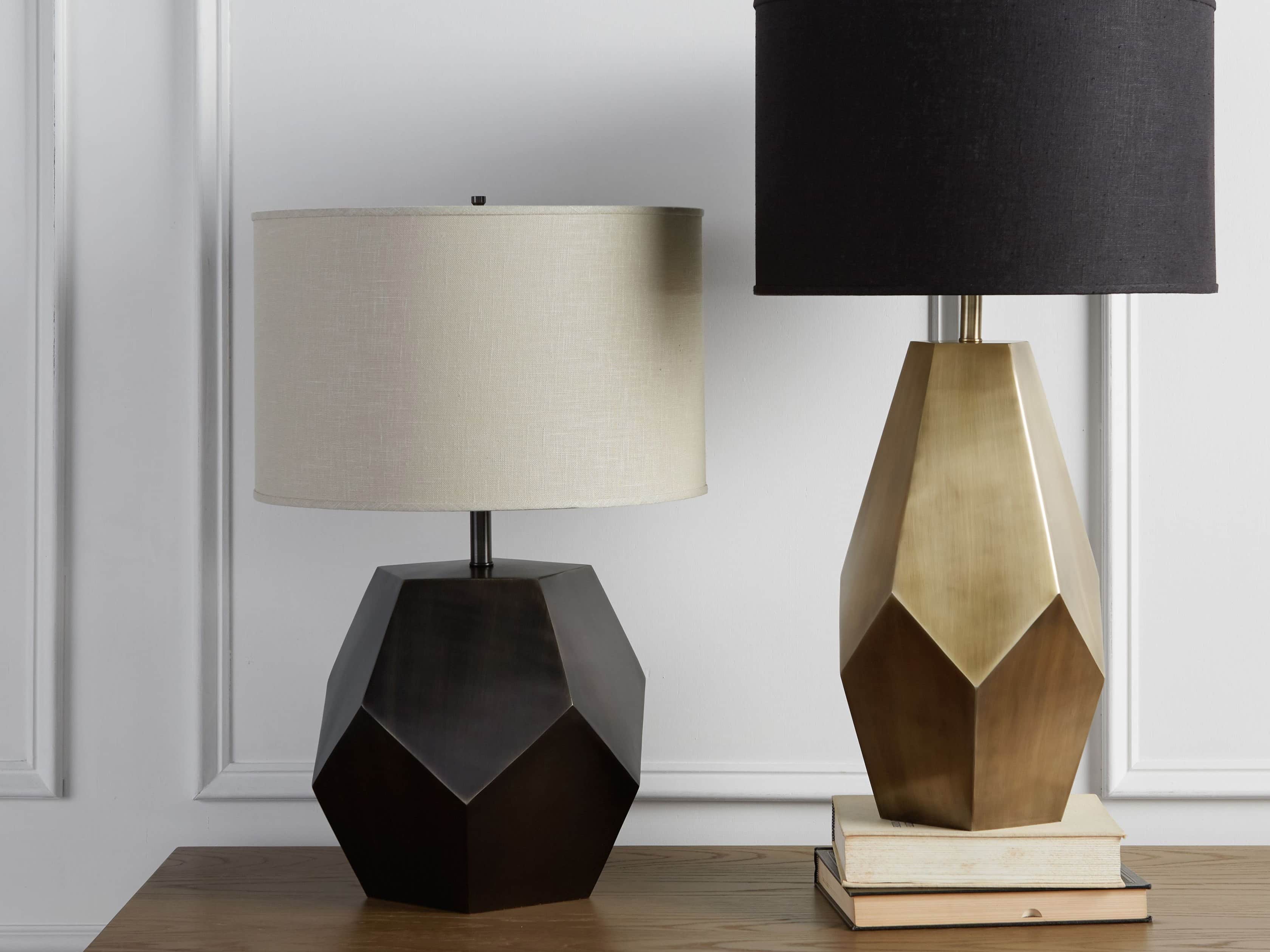 Bezier Pewter Table Lamp