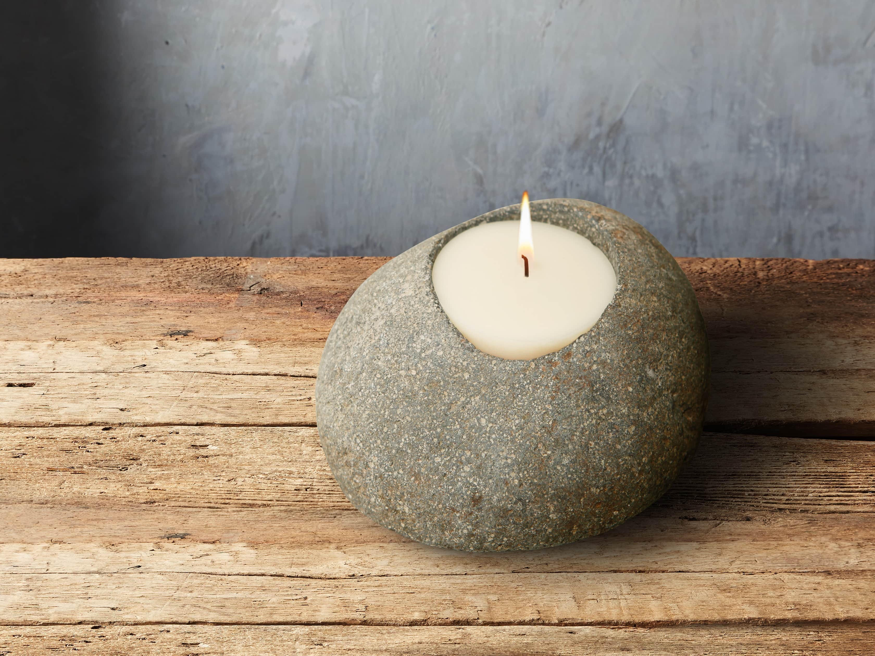 River Stone 3" Tealight Holder, slide 1 of 2