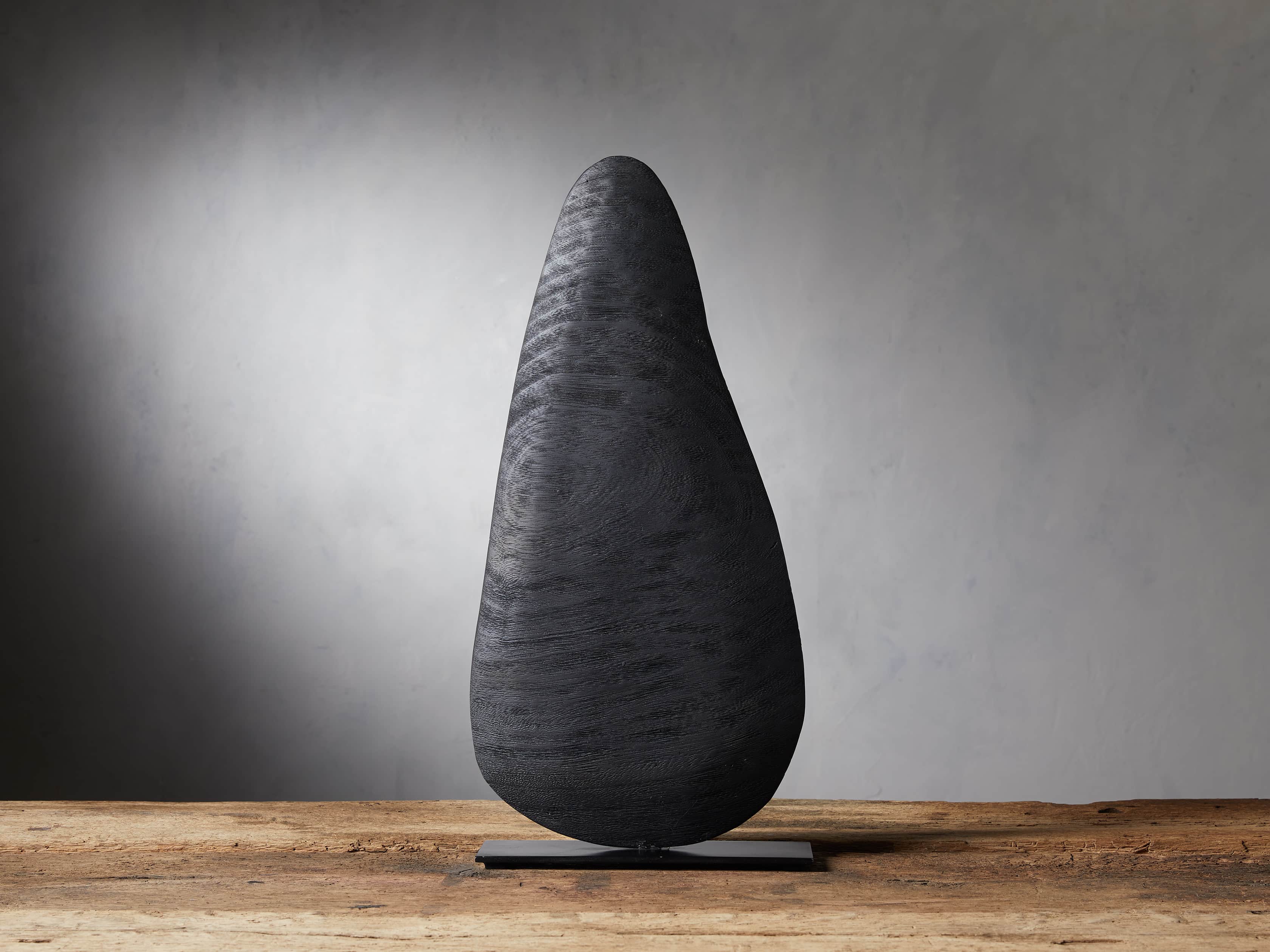 Carbon Sculpture in Stoneware Small Blue | Arhaus