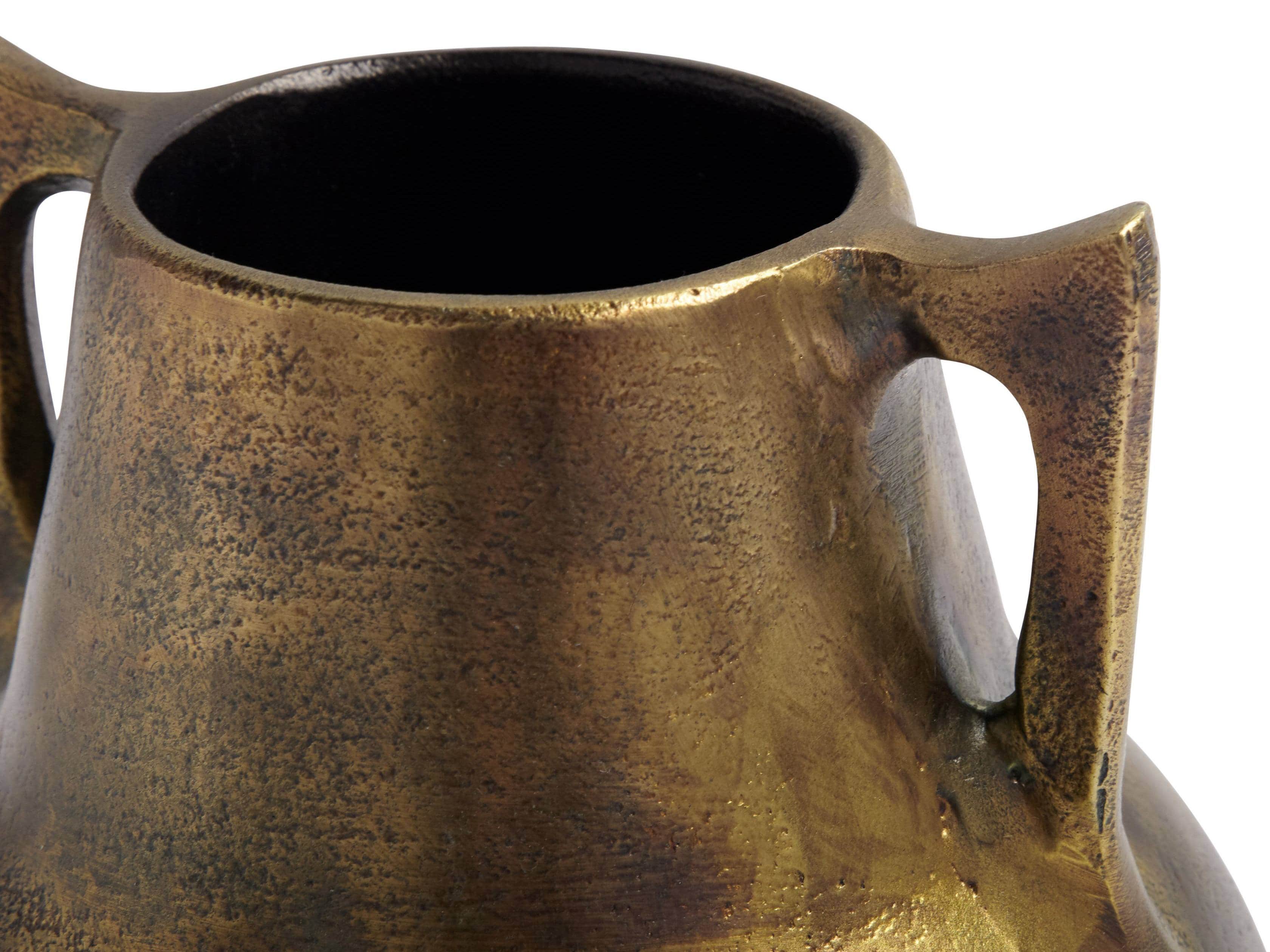 Taddeo Low Pot in Antique Brass