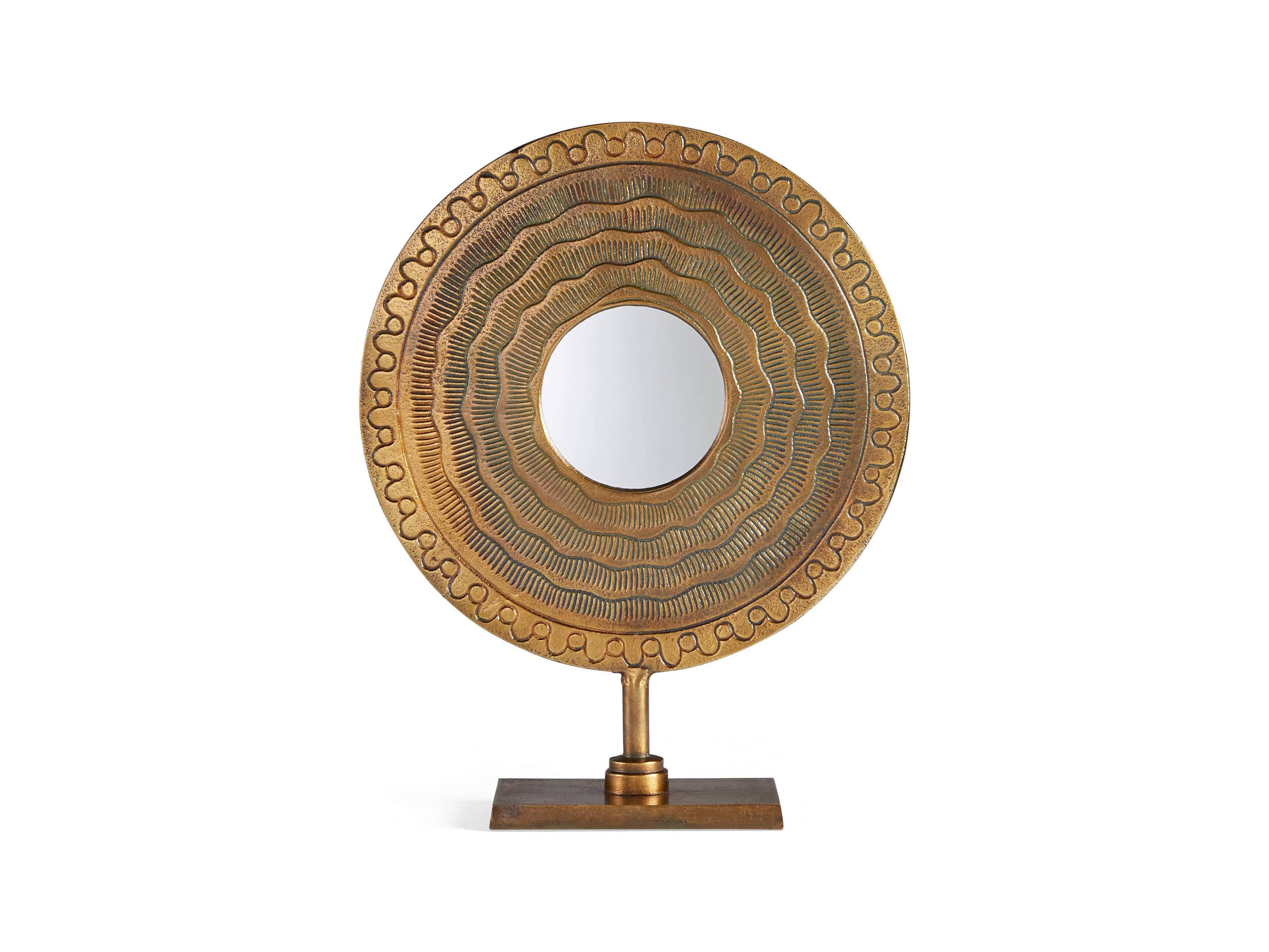 Brass Circle Table Mirror