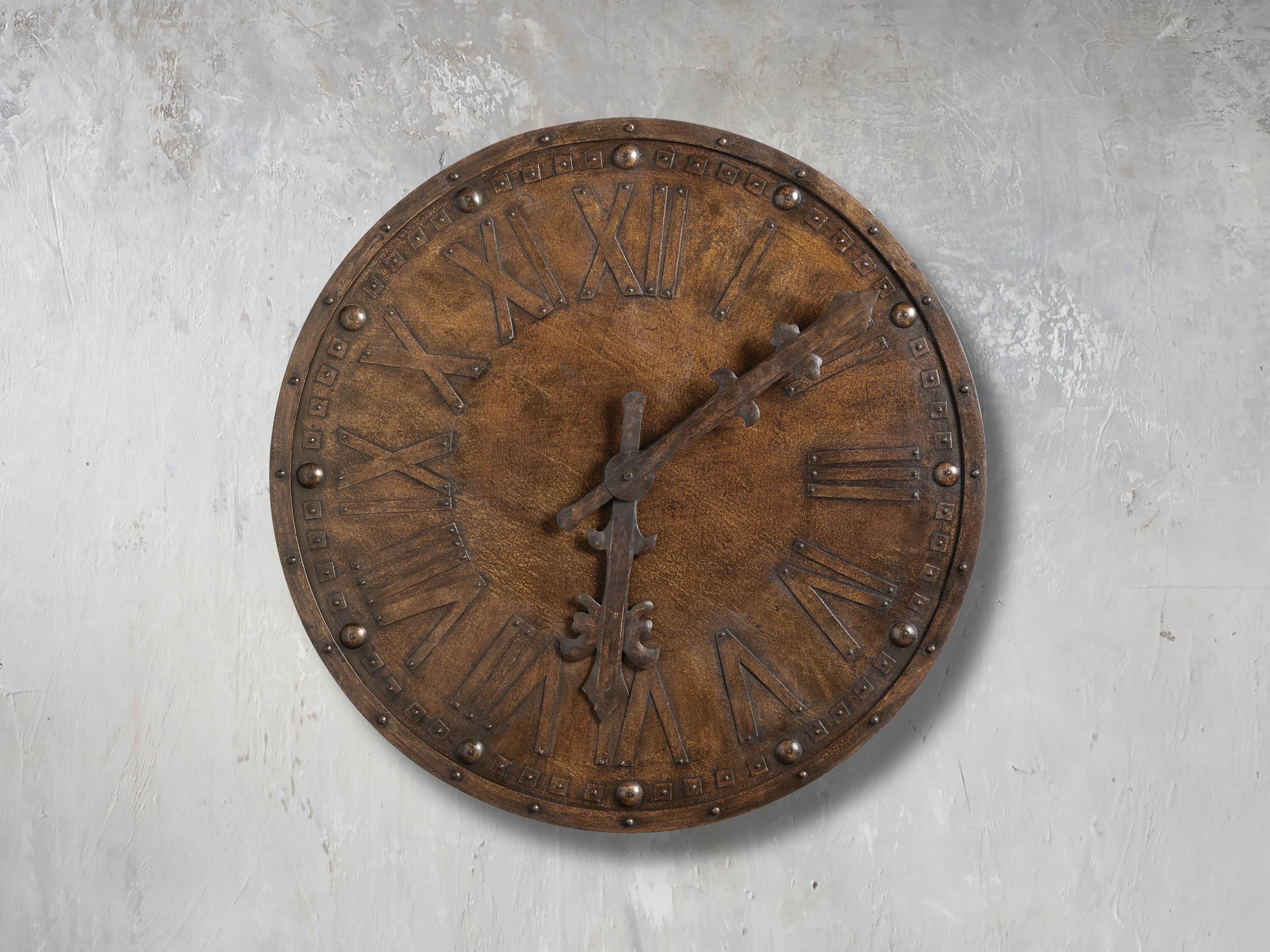 Antique 39" Iron Wall Clock, slide 3 of 3