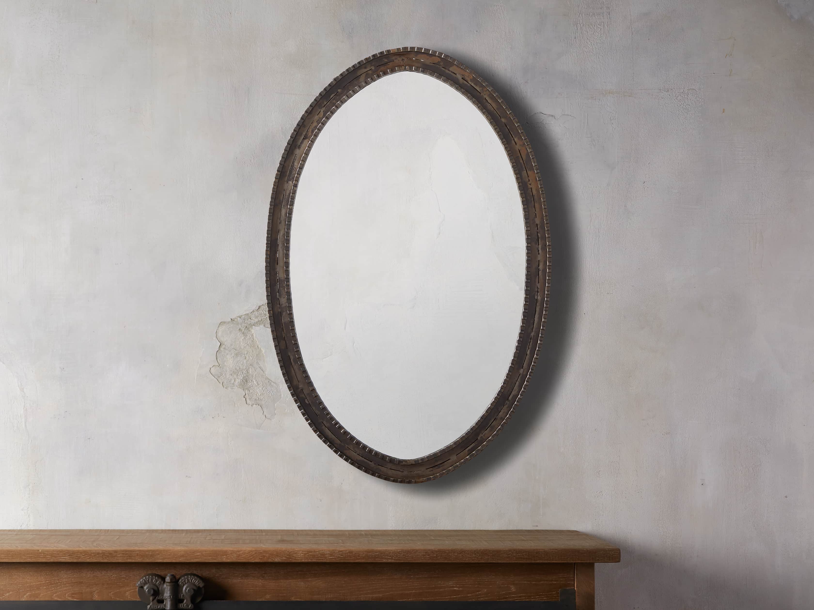 Galileo 22" Iron Oval Mirror, slide 1 of 6