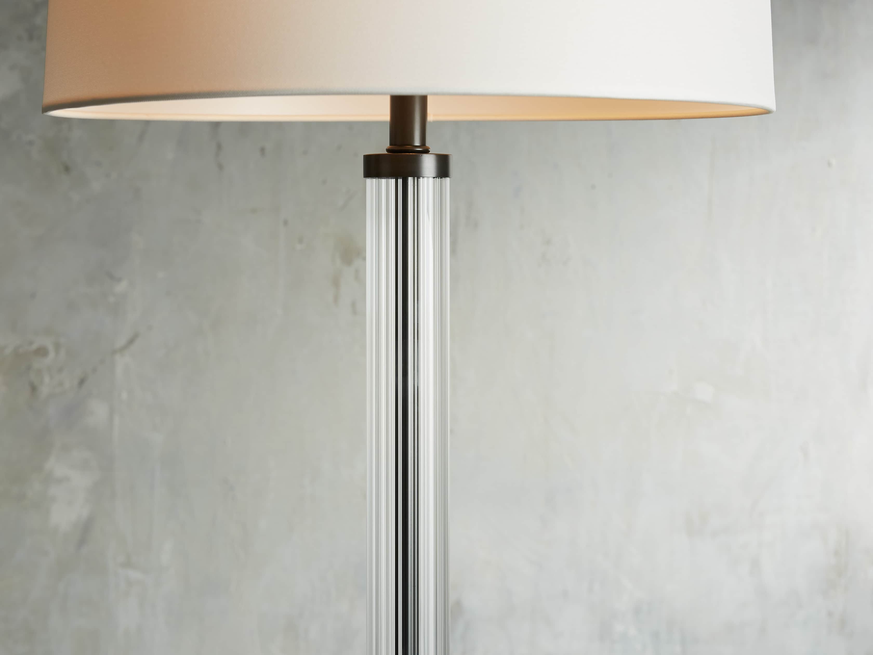 Reeded 19" Glass Floor Lamp, slide 2 of 4