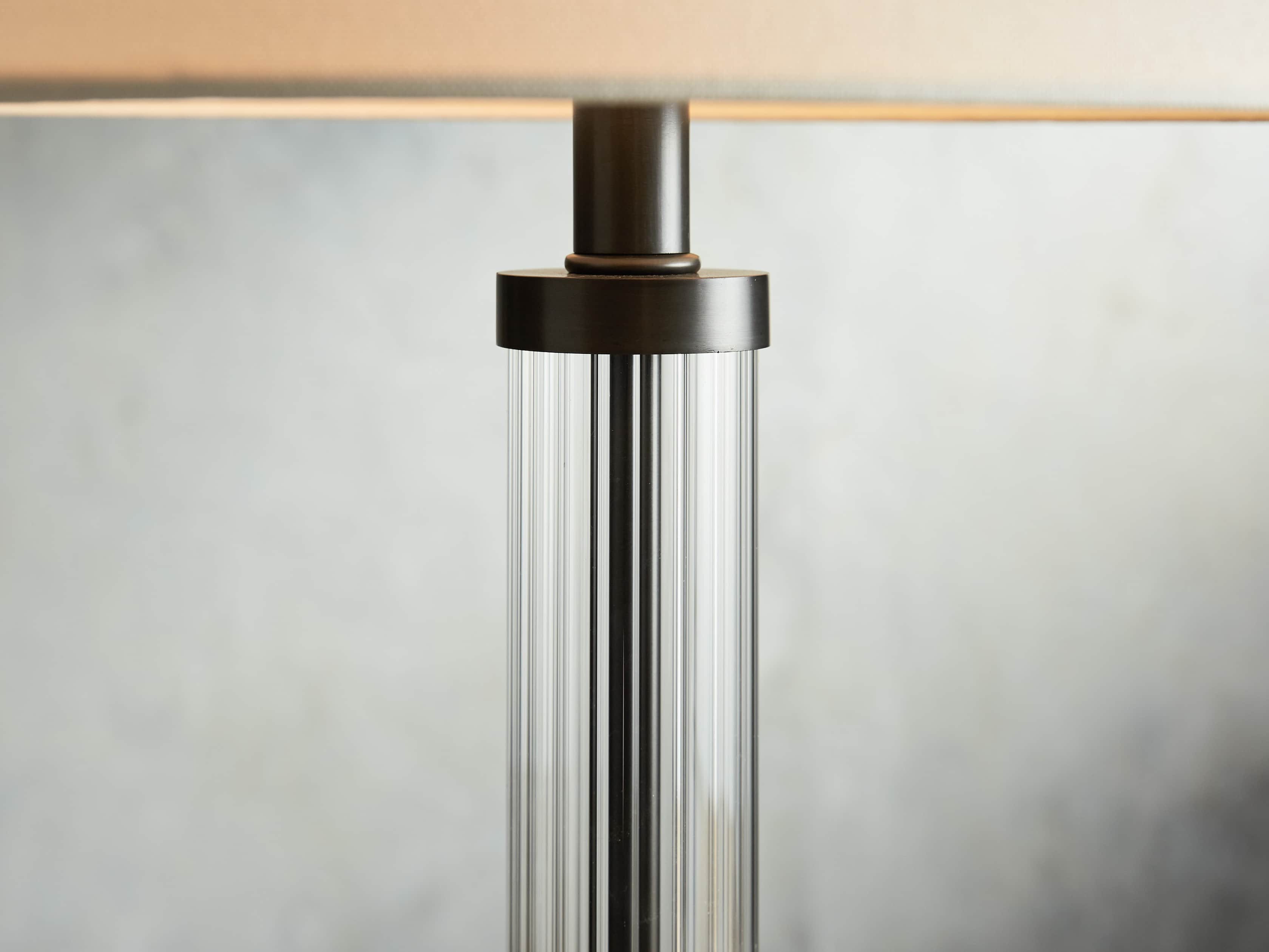 Reeded 16" Glass Table Lamp