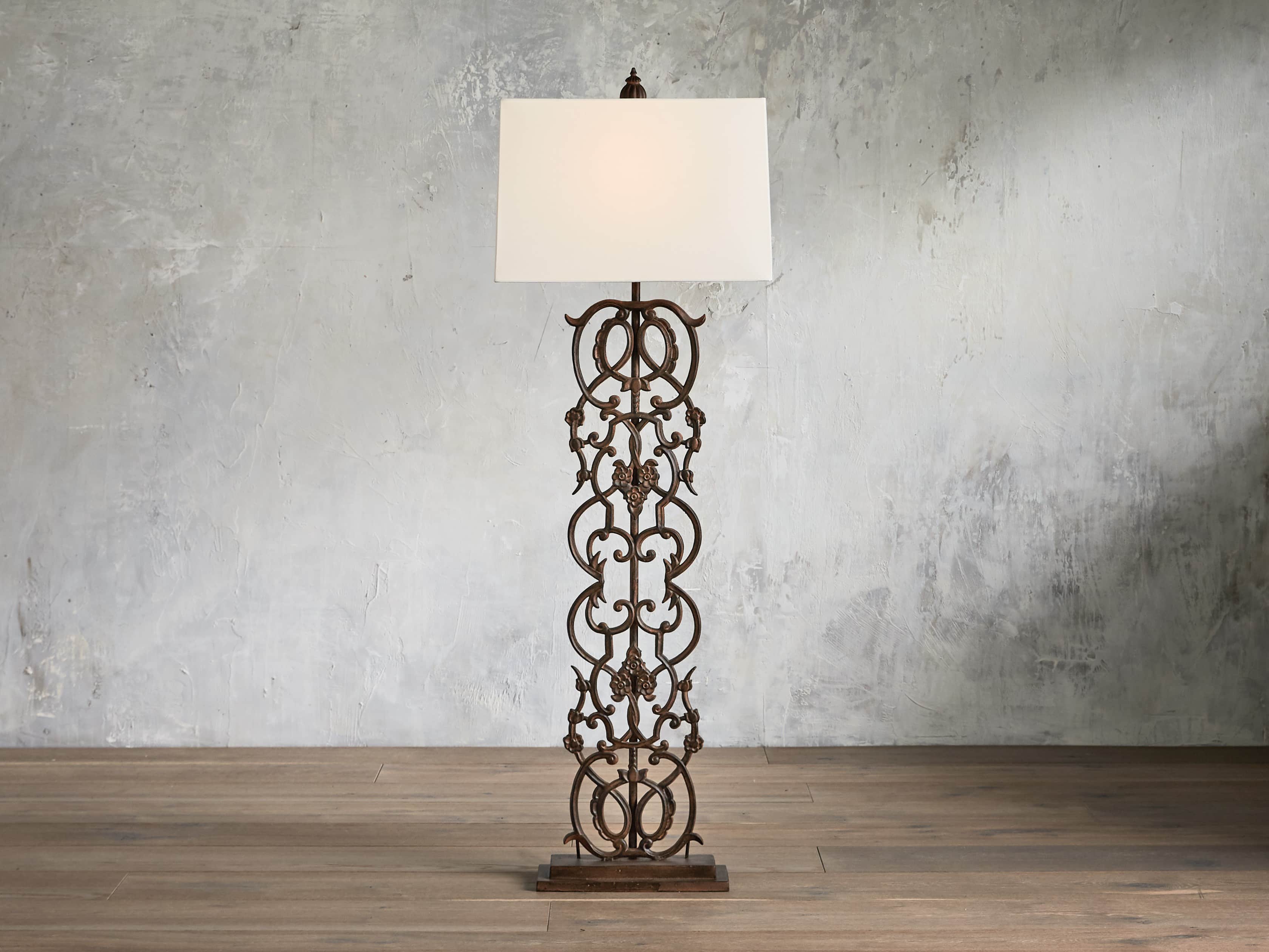 Fielding Floor Lamp In Rust - Come take a peek at more Arhaus French Vintage Timeless Furniture, Decor and Lighting on Hello Lovely Studio.