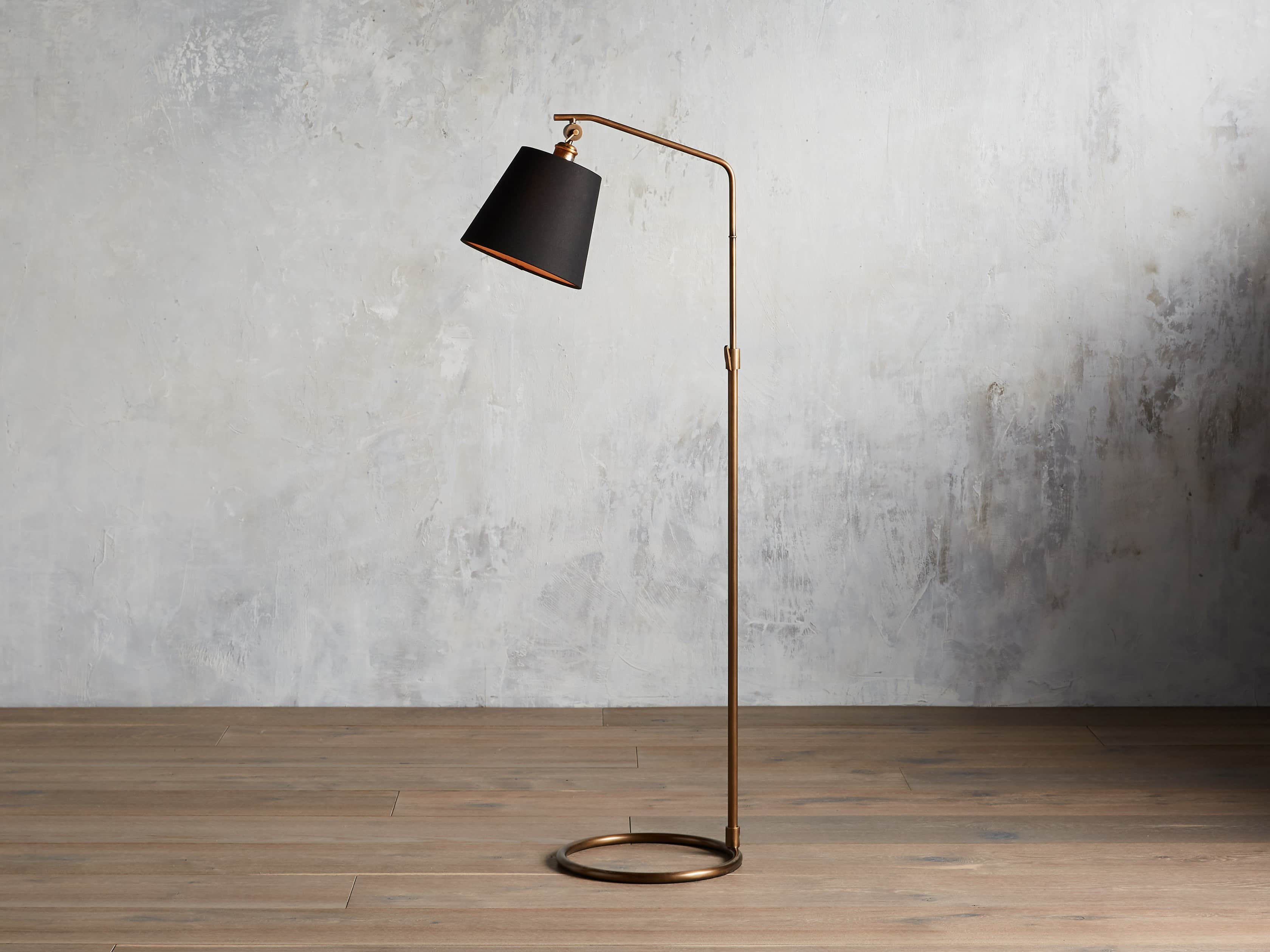 Kellen Antiqued Brass Floor Lamp Arhaus, Replacement Concrete Base For Floor Lamp