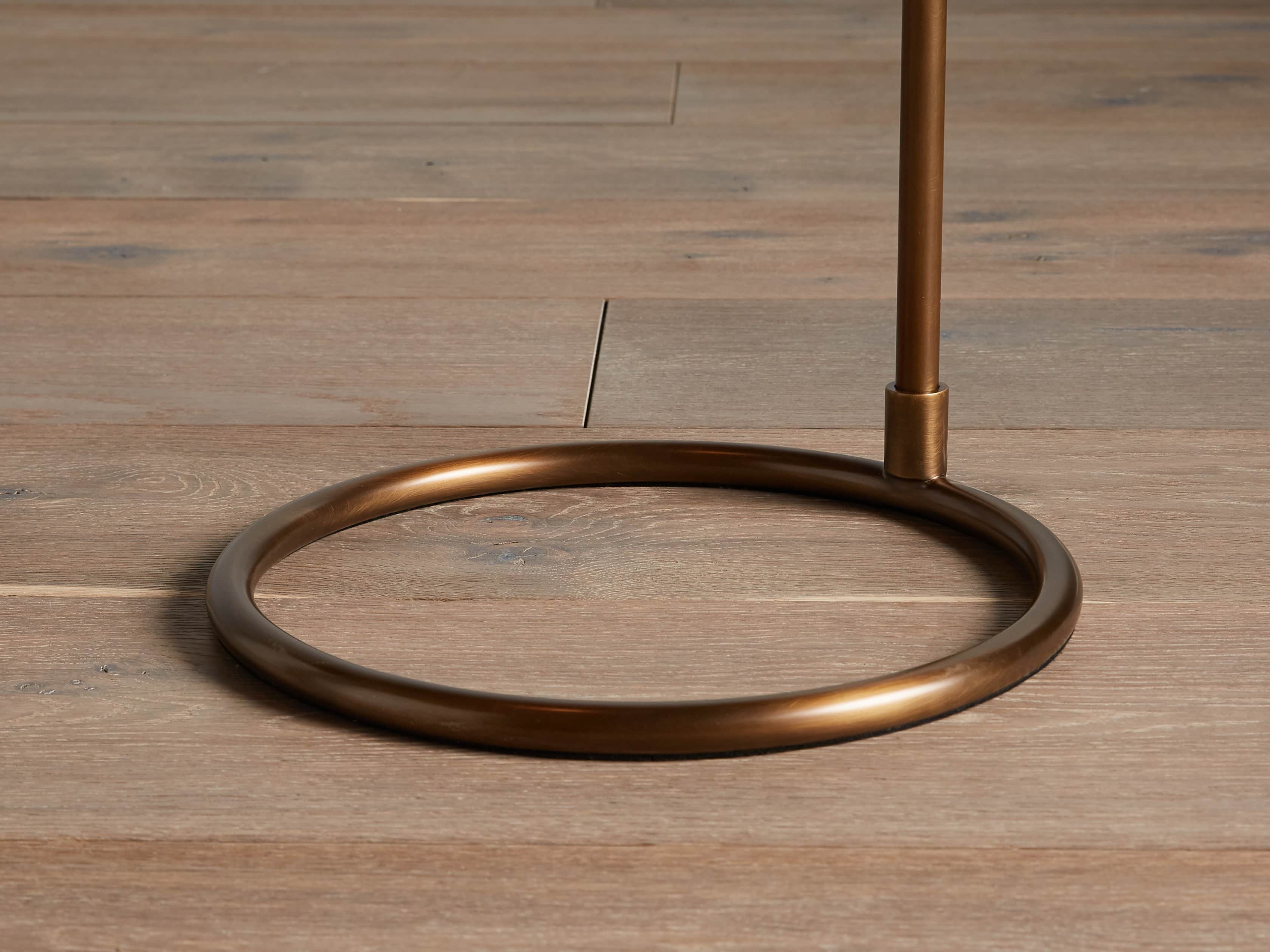 Kellen Floor Lamp With Black Shade in Antiqued Brass, slide 5 of 10