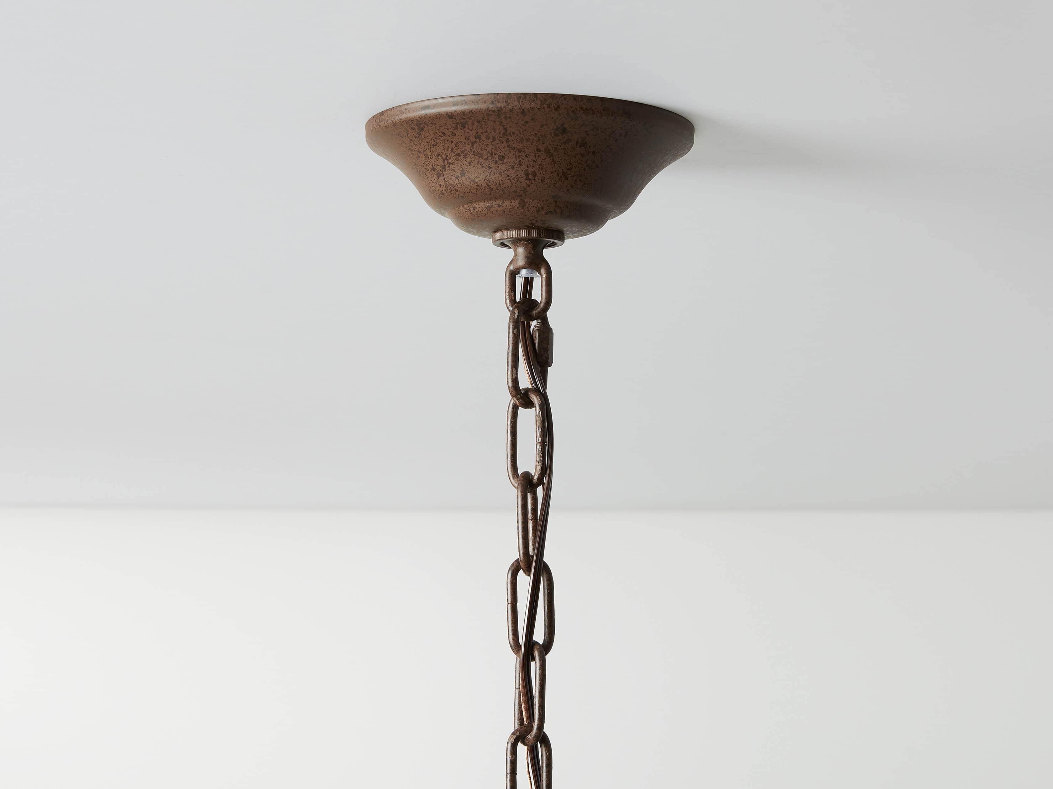 12 Light Chandelier in Rust, slide 3 of 5