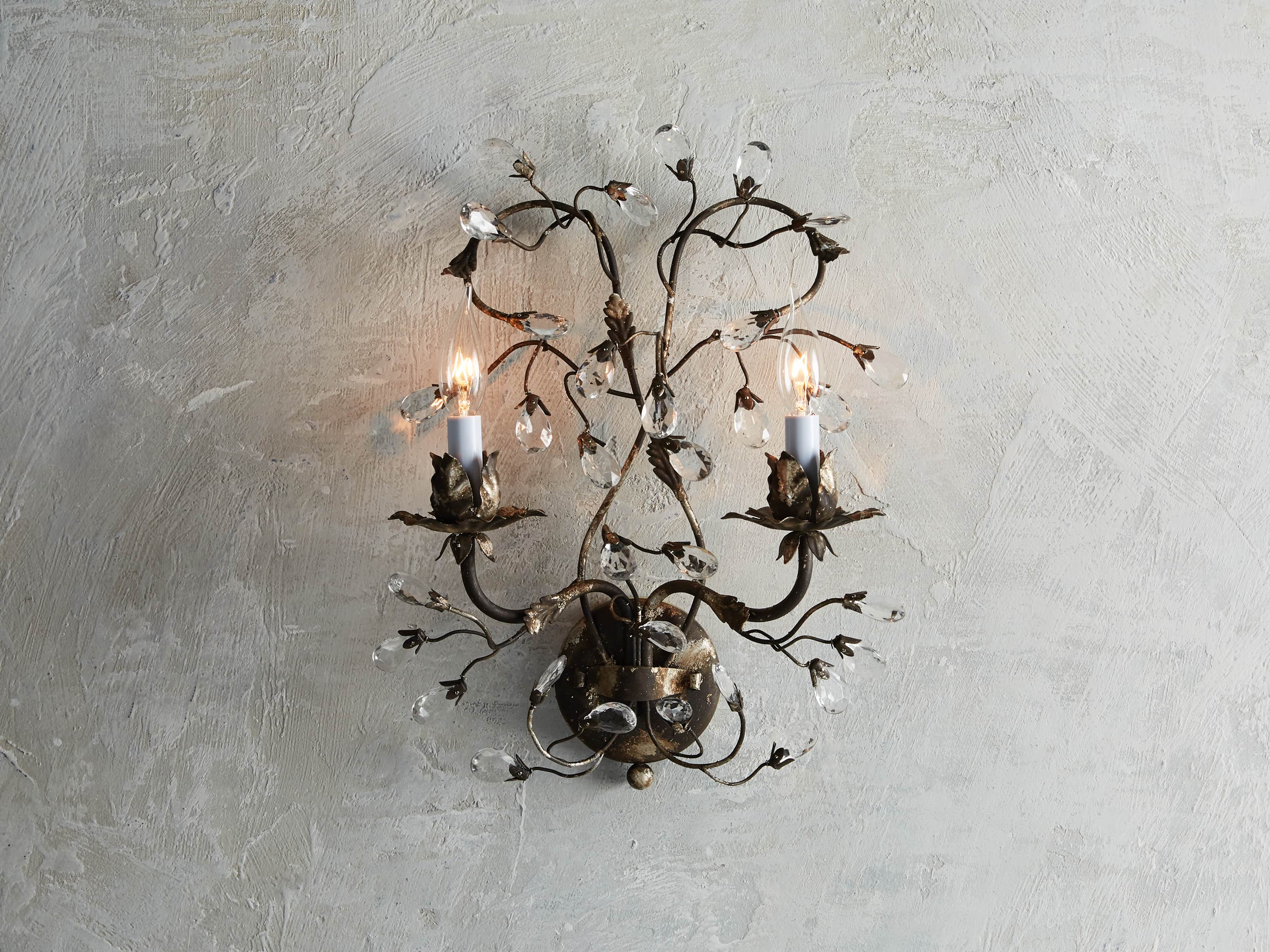 Claudette Iron Wall Sconce in Rustic Silver
