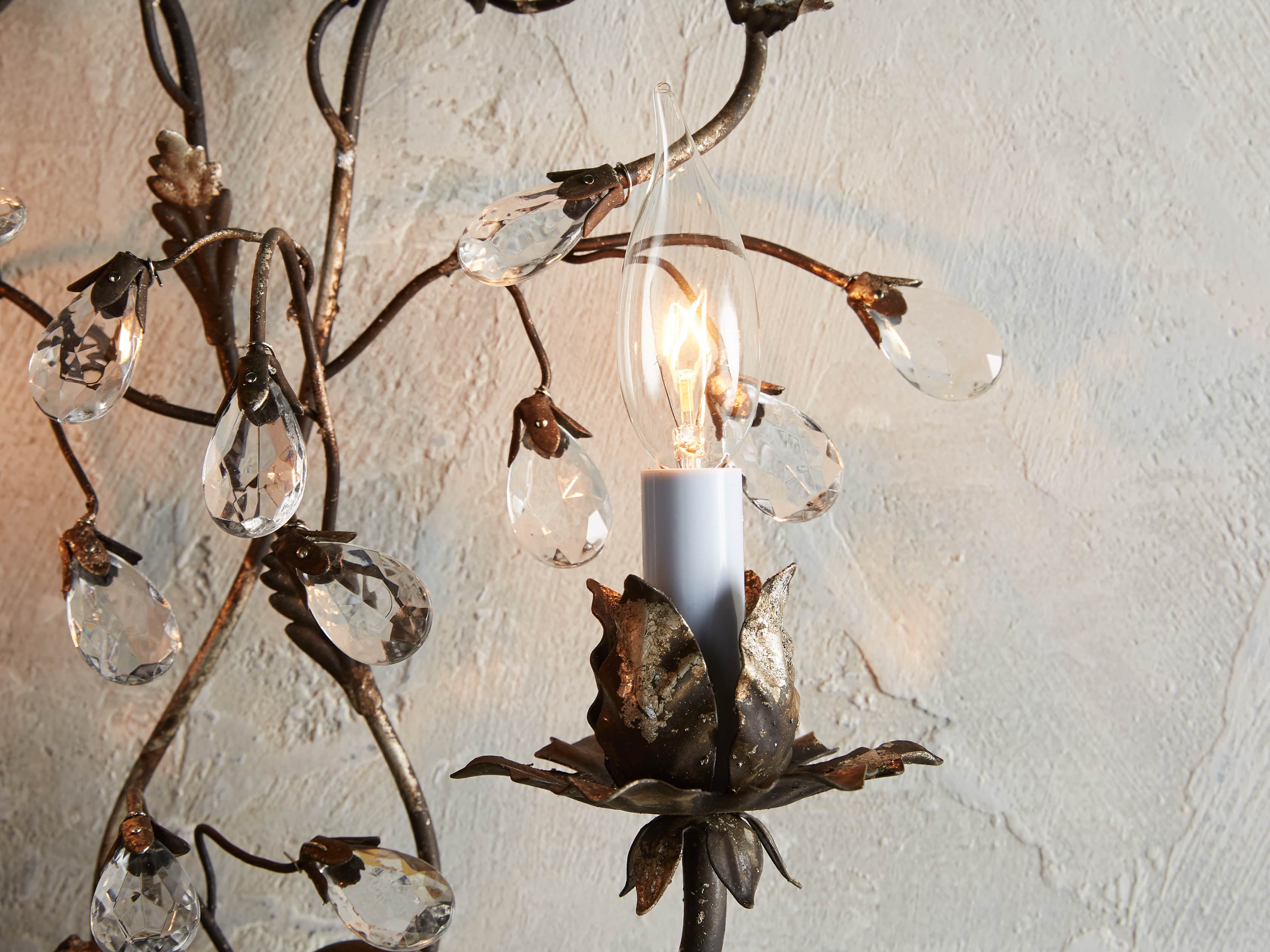 Claudette Iron Wall Sconce in Rustic Silver