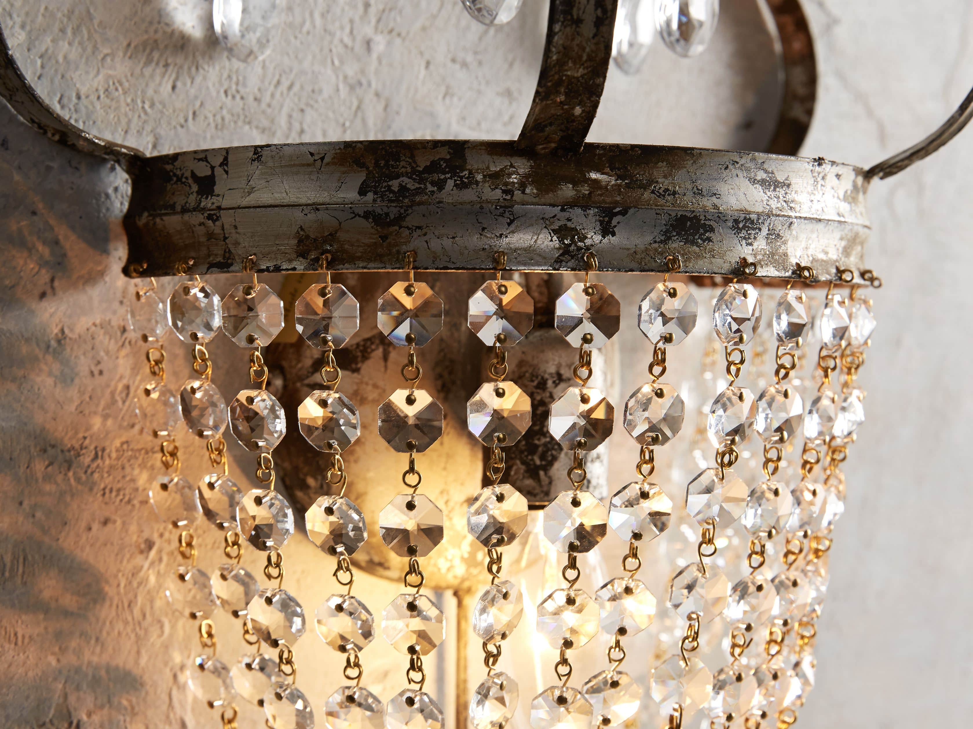 Fotini Iron Wall Sconce in Silver Clay, slide 2 of 5