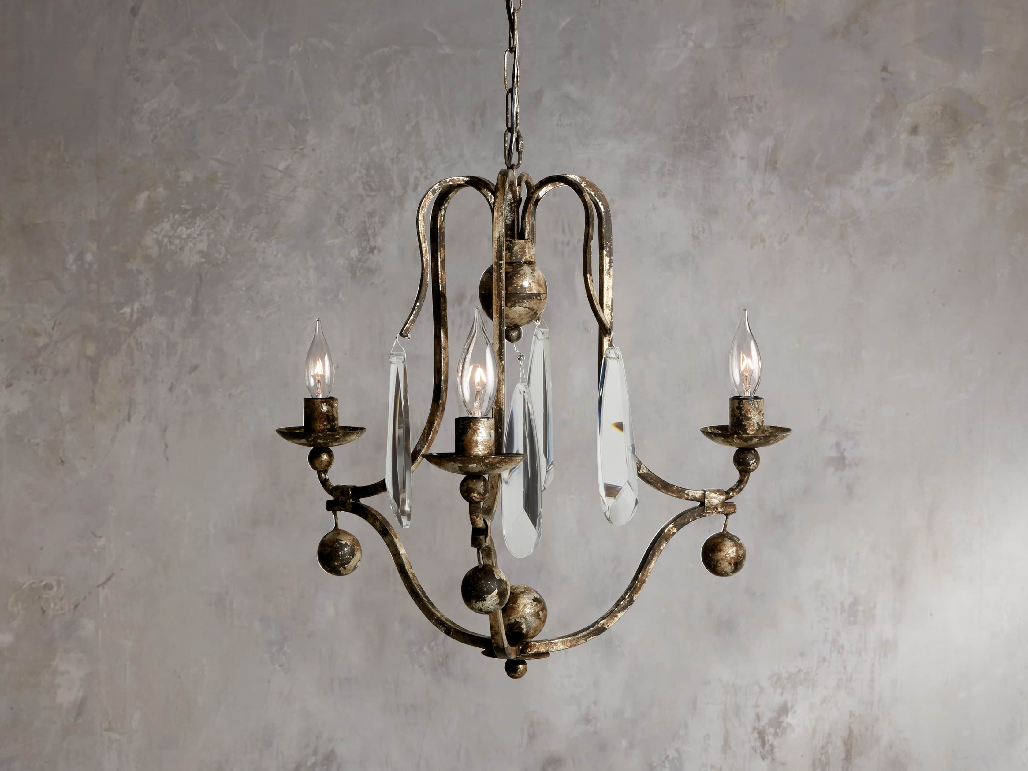 Bonita Three Light Chandelier in Silver Clay – Arhaus