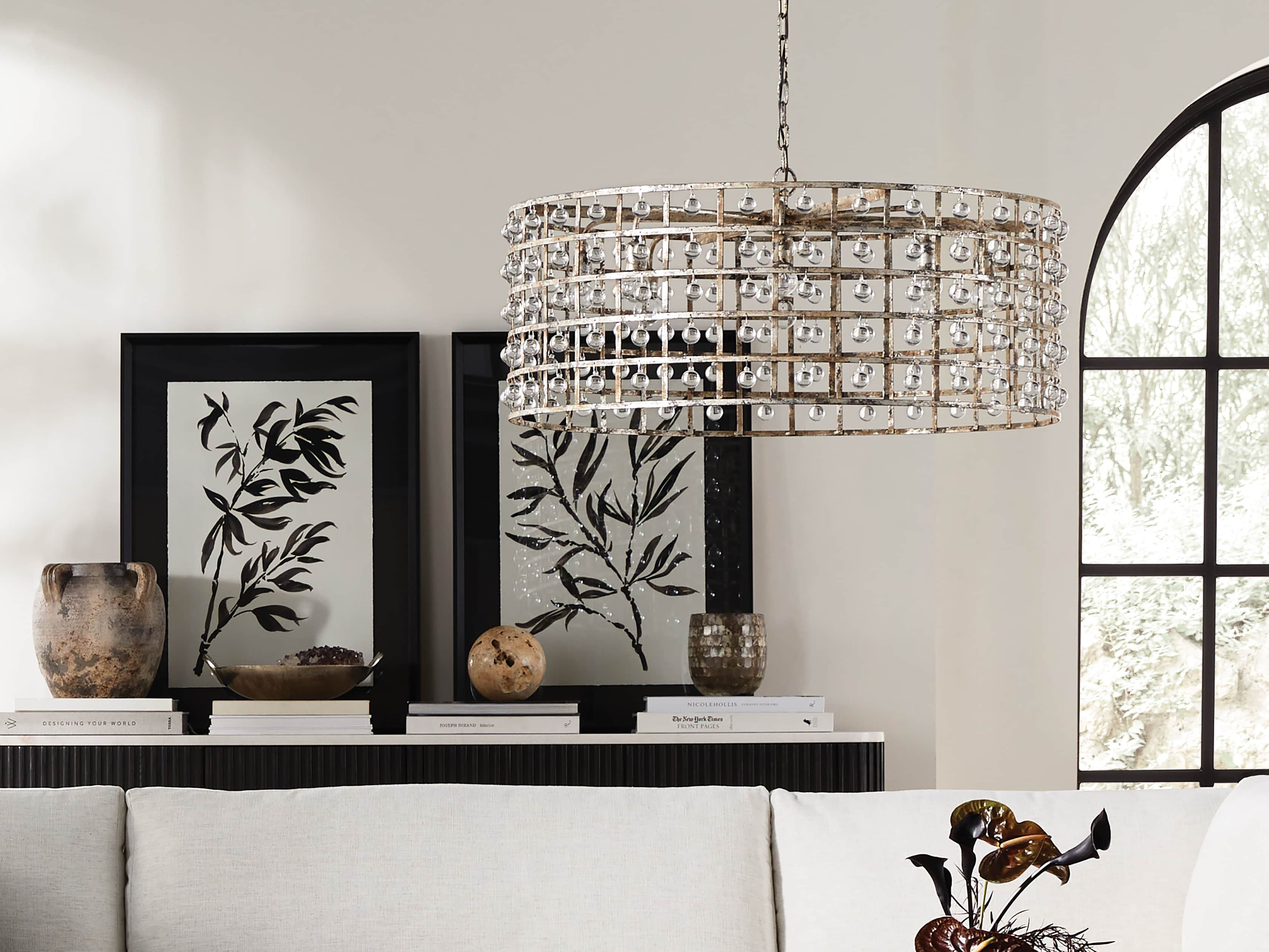 La Cage 8 light Chandelier in Silver Clay, slide 4 of 6