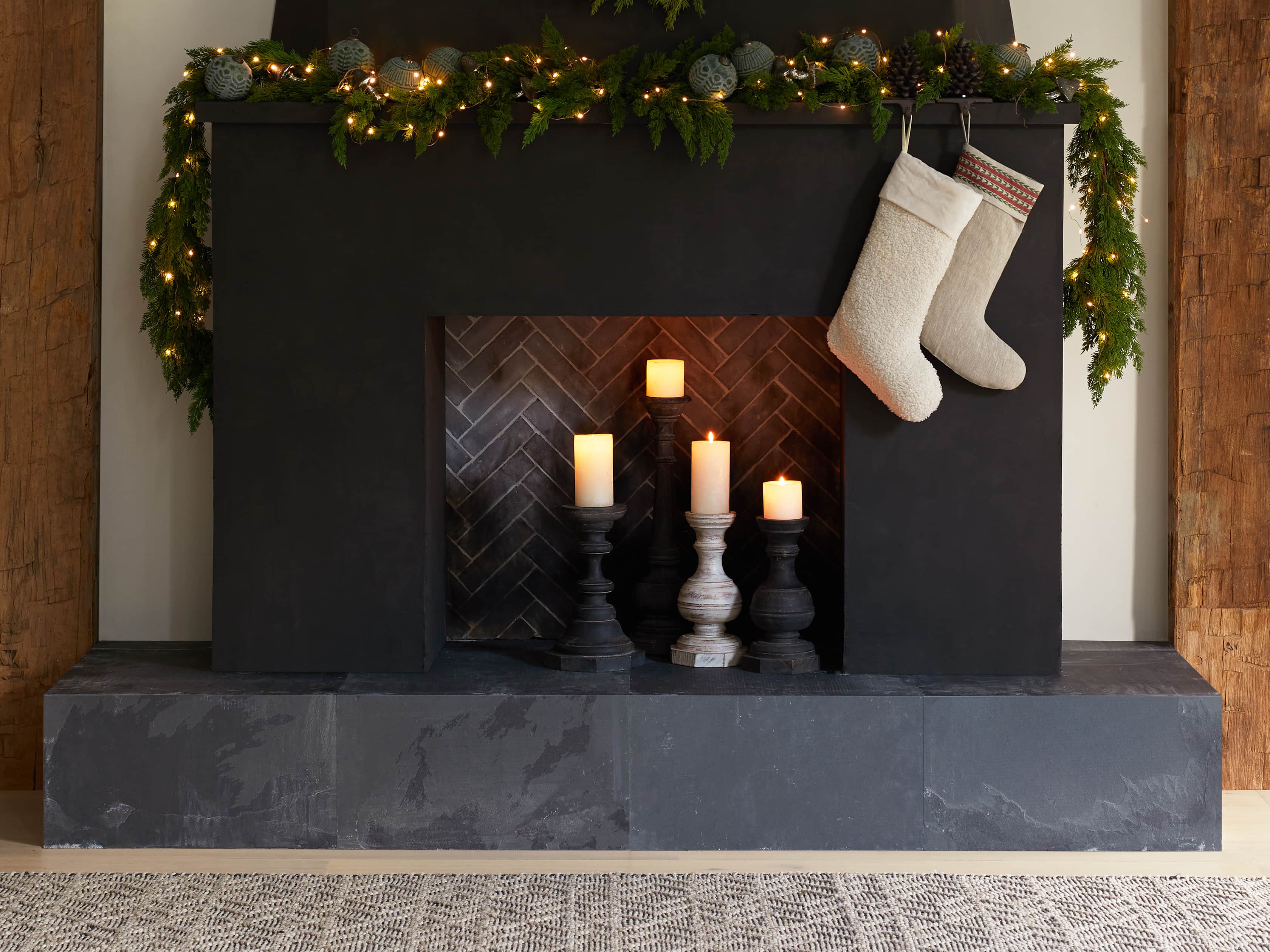 Emilie Rings Pillar Holder in Black, slide 3 of 3
