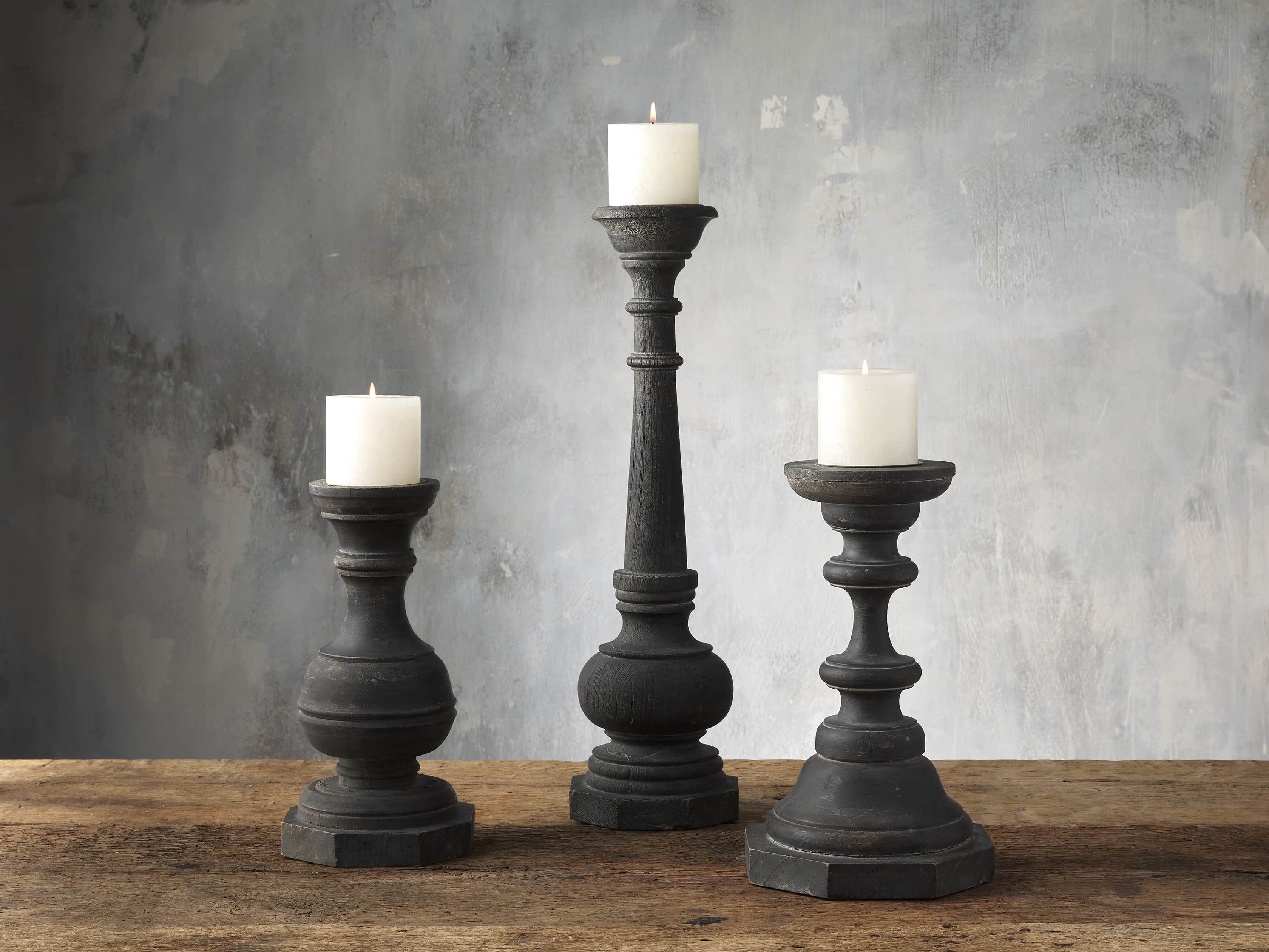 Emilie Rings Pillar Holder in Black, slide 2 of 3