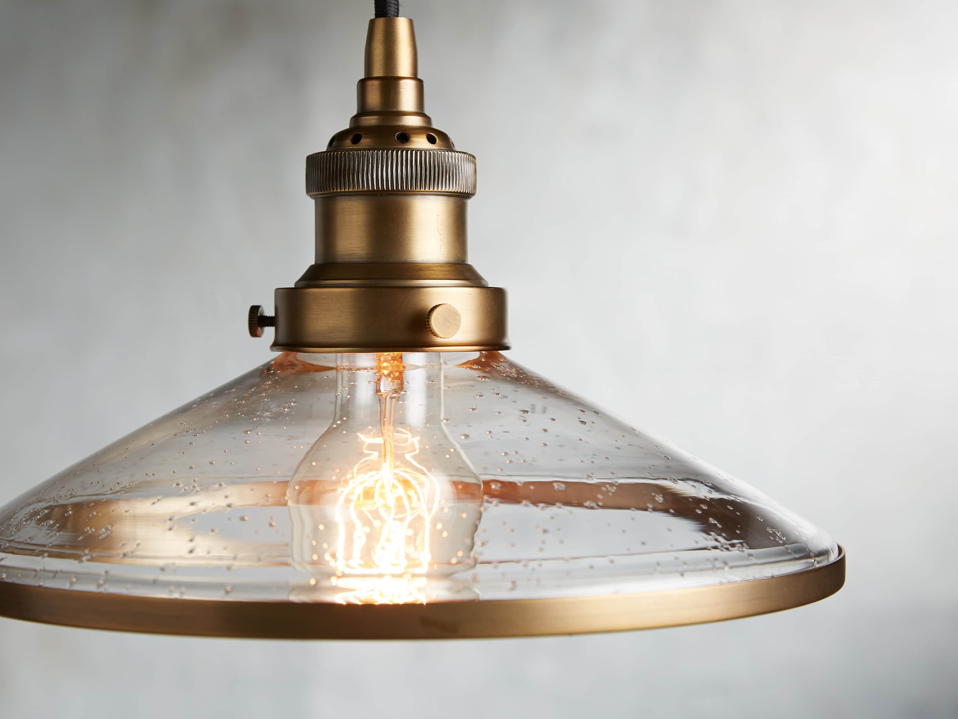 Industrial Flare Pendant in Antiqued Brass, slide 2 of 4