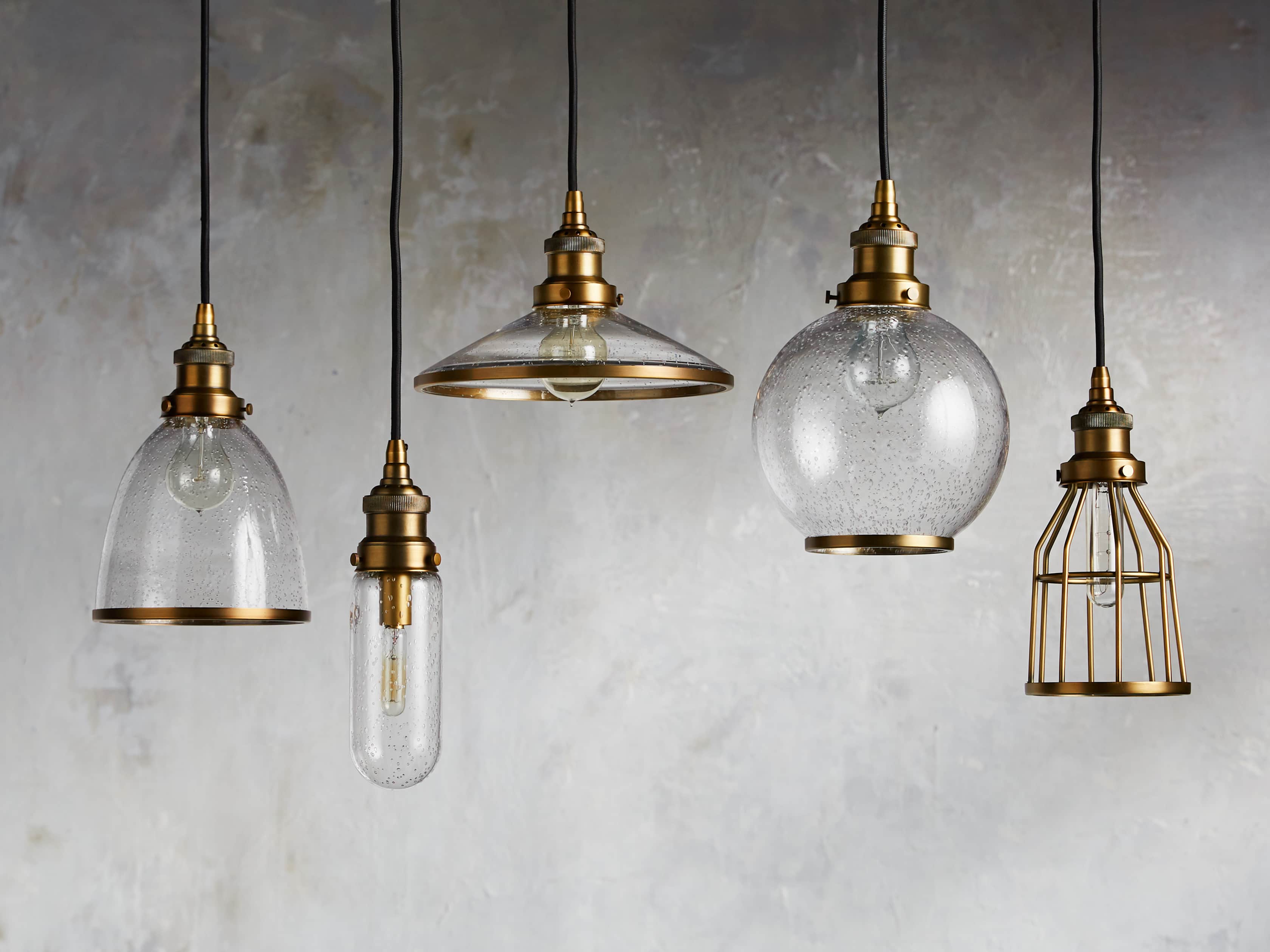 Industrial Flare Pendant in Antiqued Brass