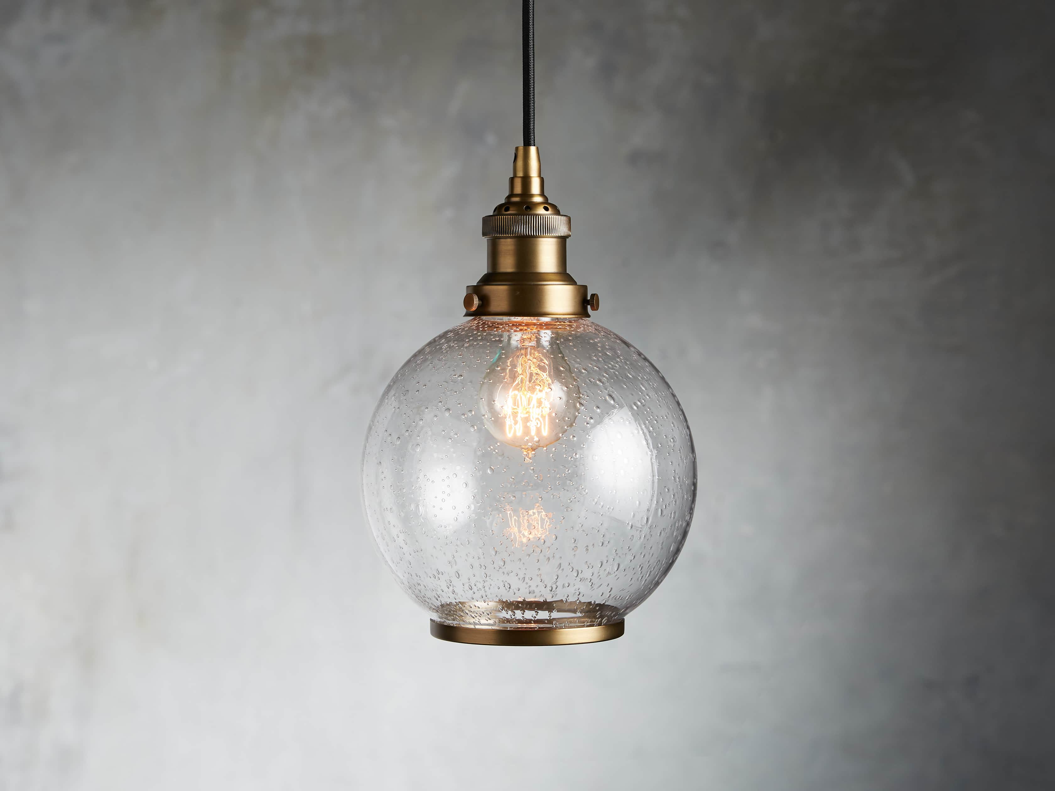 Industrial globe store pendant light