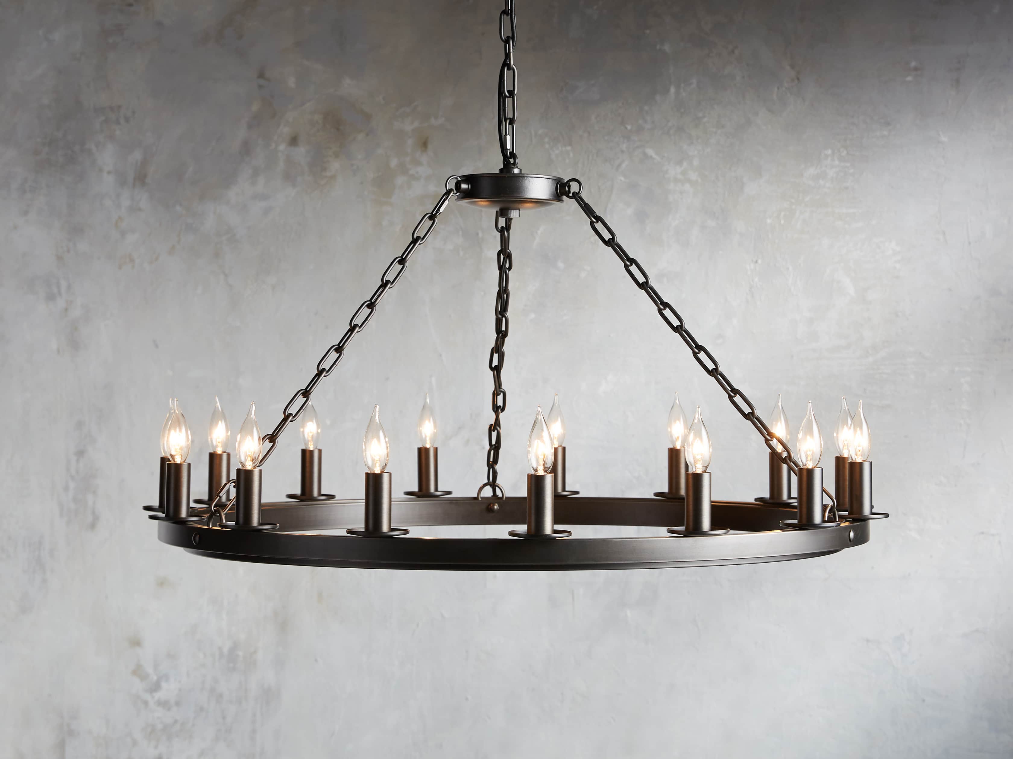 Ferris 40" Chandelier With Blackened Finish, slide 1 of 3