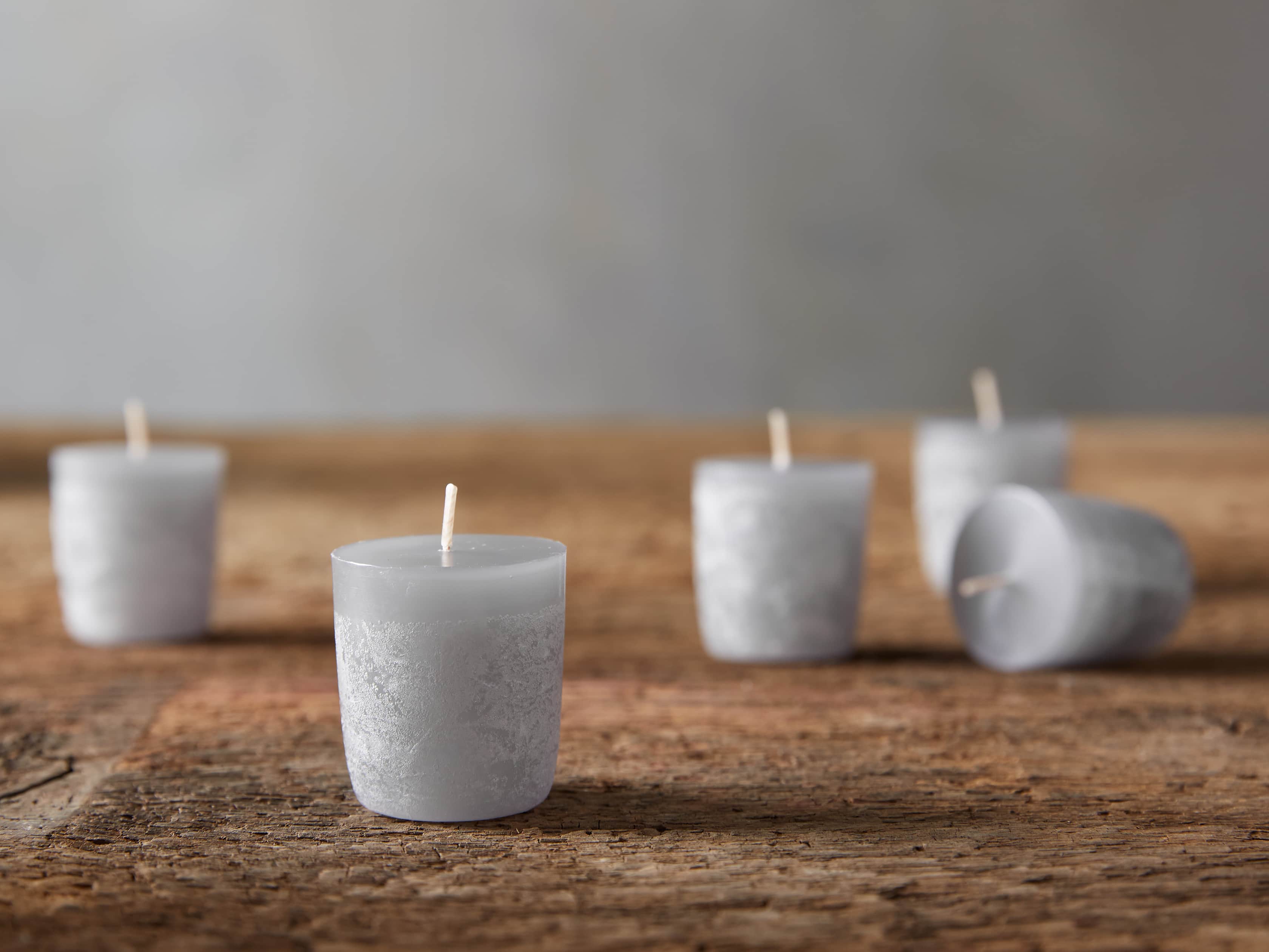 Rustic 1.5" Votive in Dove Grey (set of 12), slide 1 of 4