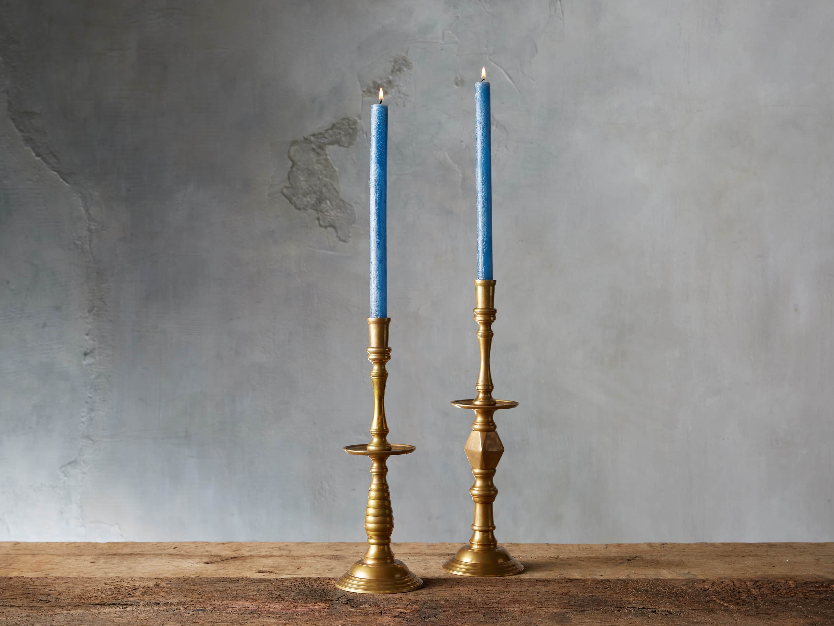 Rustic 12" Taper in English Blue (set of 2), slide 1 of 3