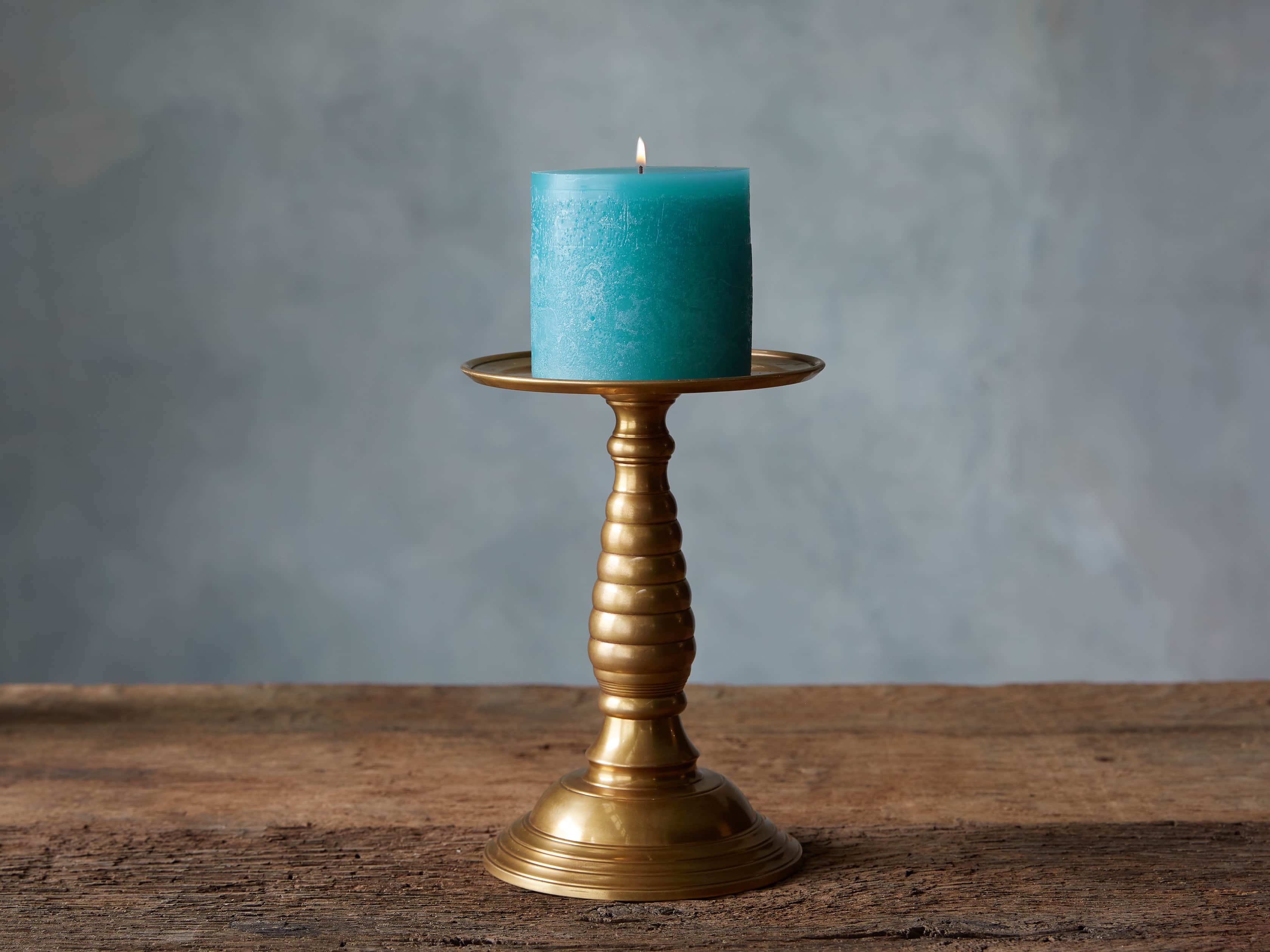 Rustic 3" Pillar in Sea Glass