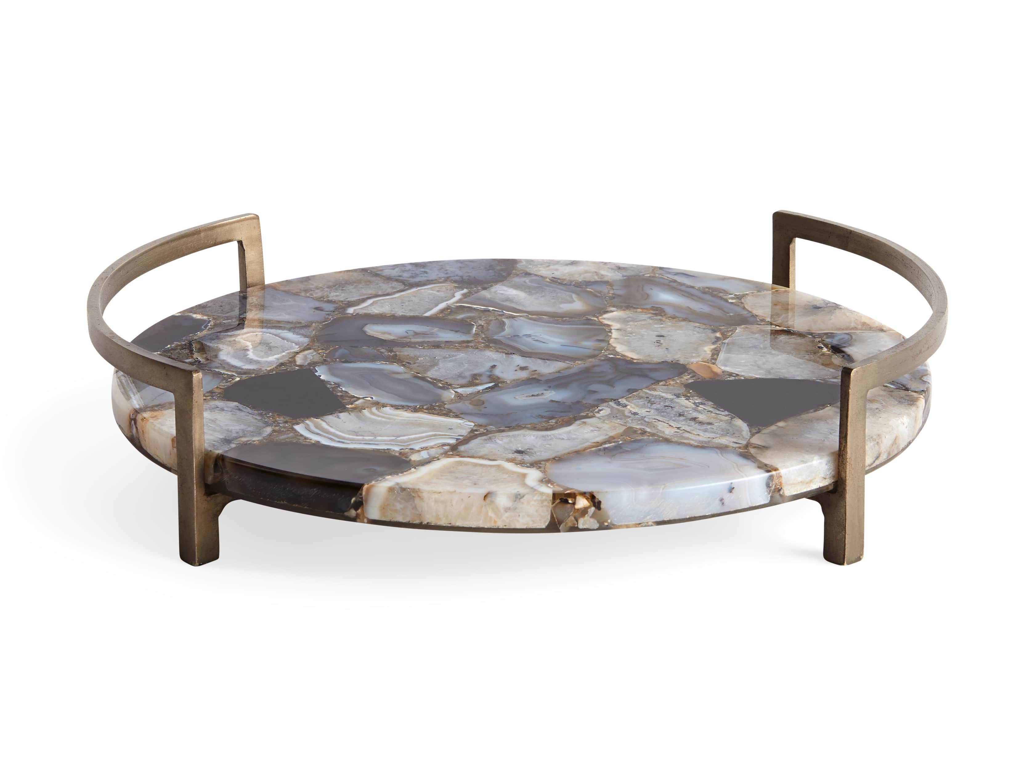 14.5" Ludlow Black Agate Tray