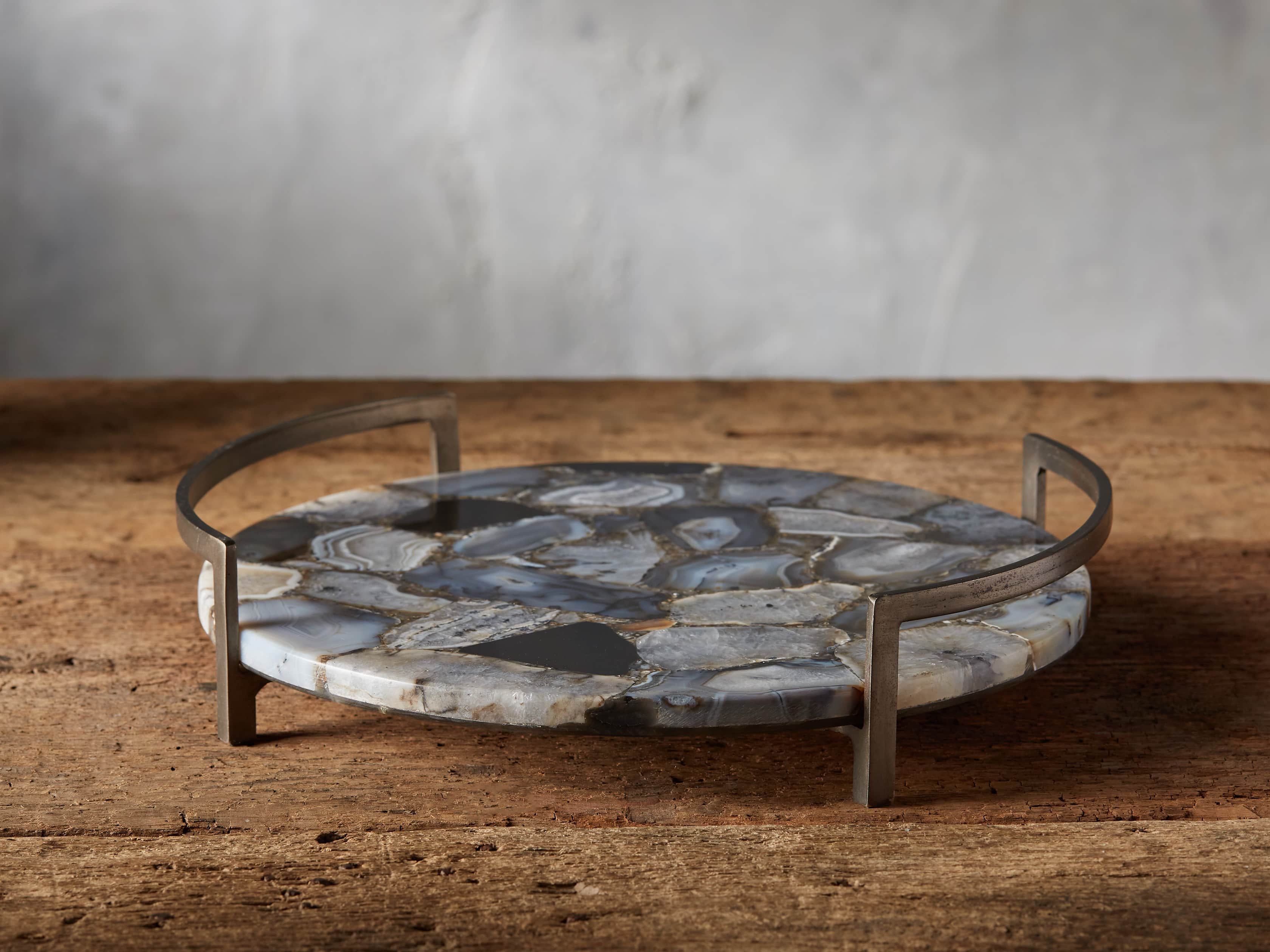14.5" Ludlow Black Agate Tray