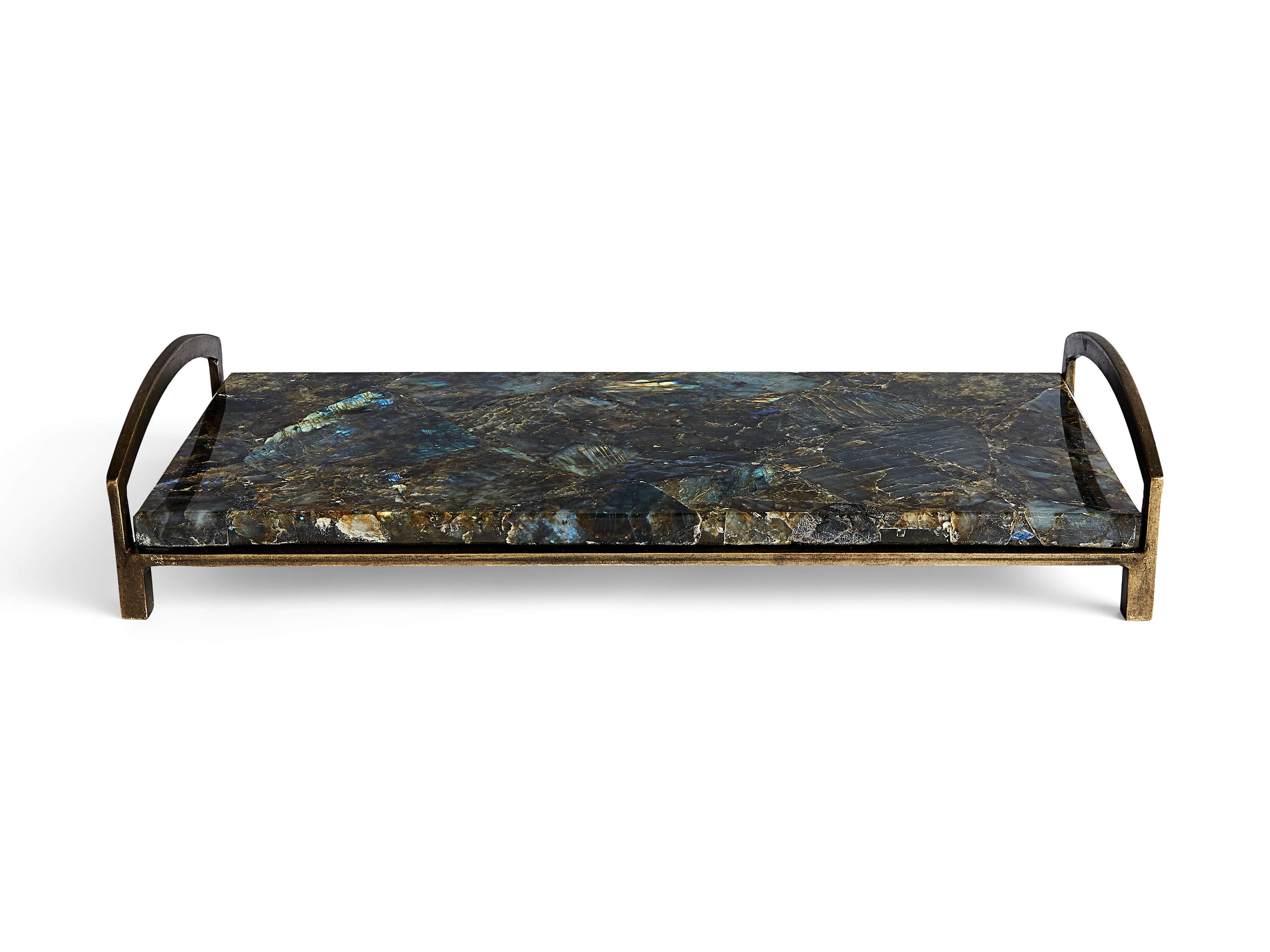 Labradorite rectangle brass Board, slide 3 of 5