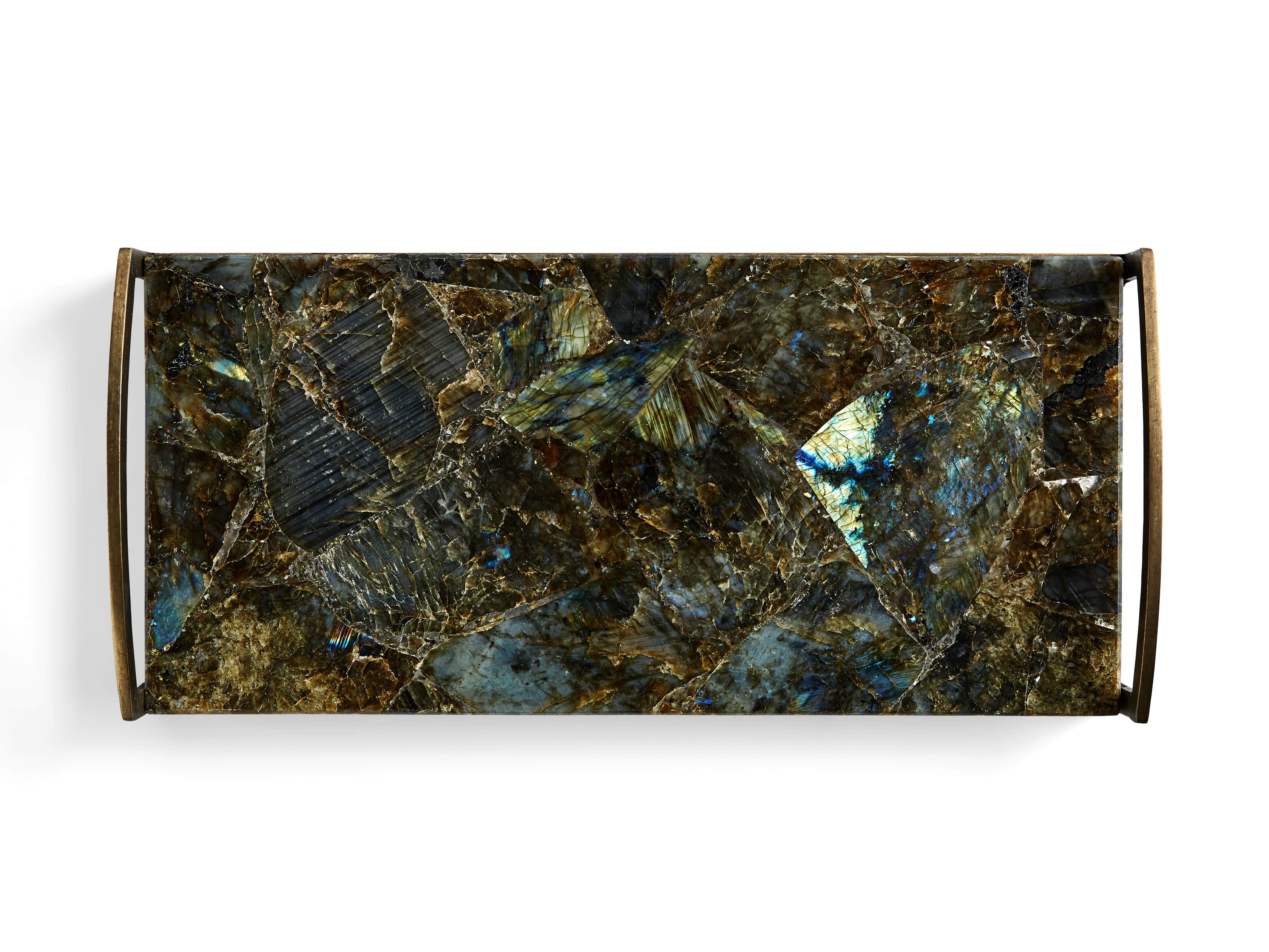 Labradorite rectangle brass Board, slide 4 of 5