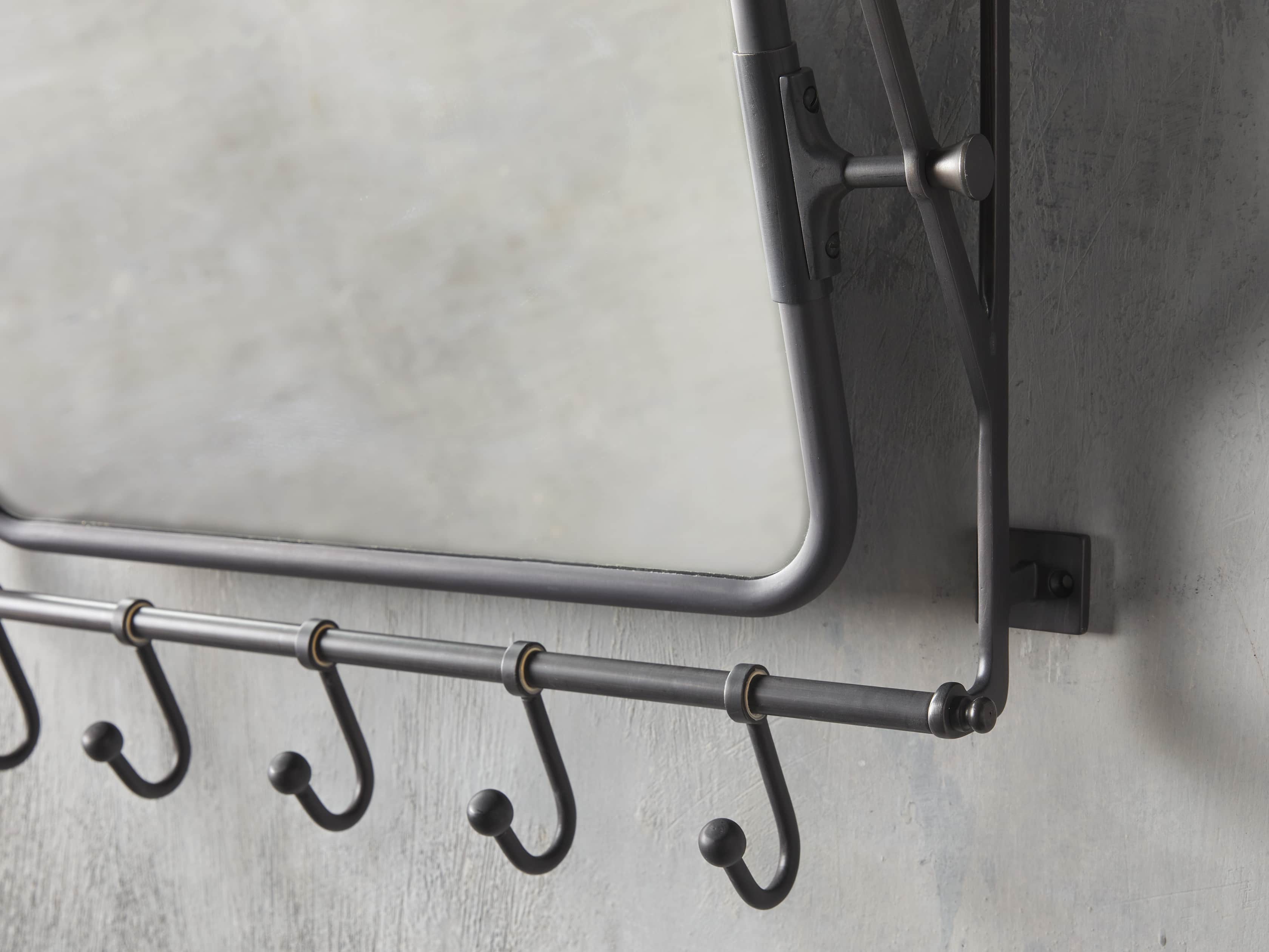 5 Hook Grand Chester Mirror in Black, slide 2 of 2