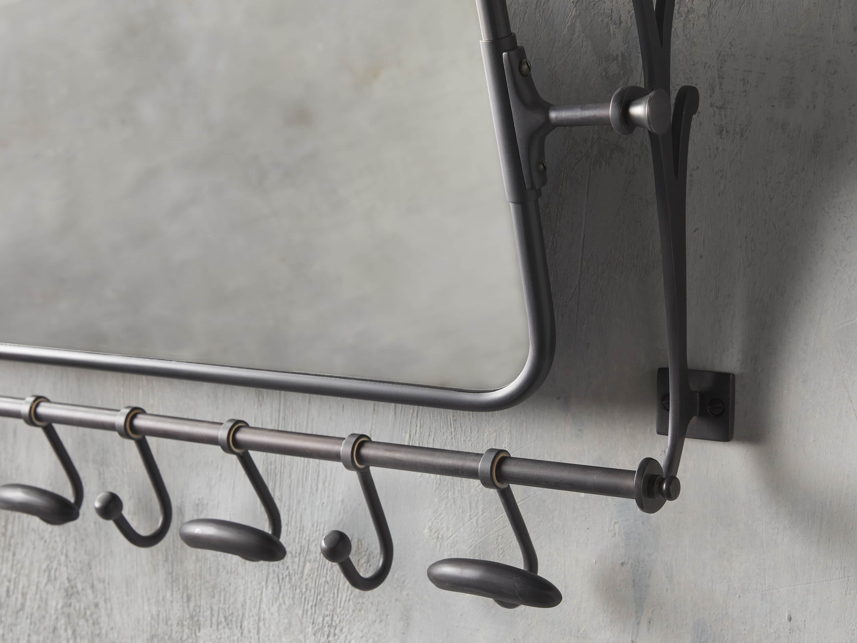 8 Hook Grand Chester Mirror in Black, slide 2 of 2
