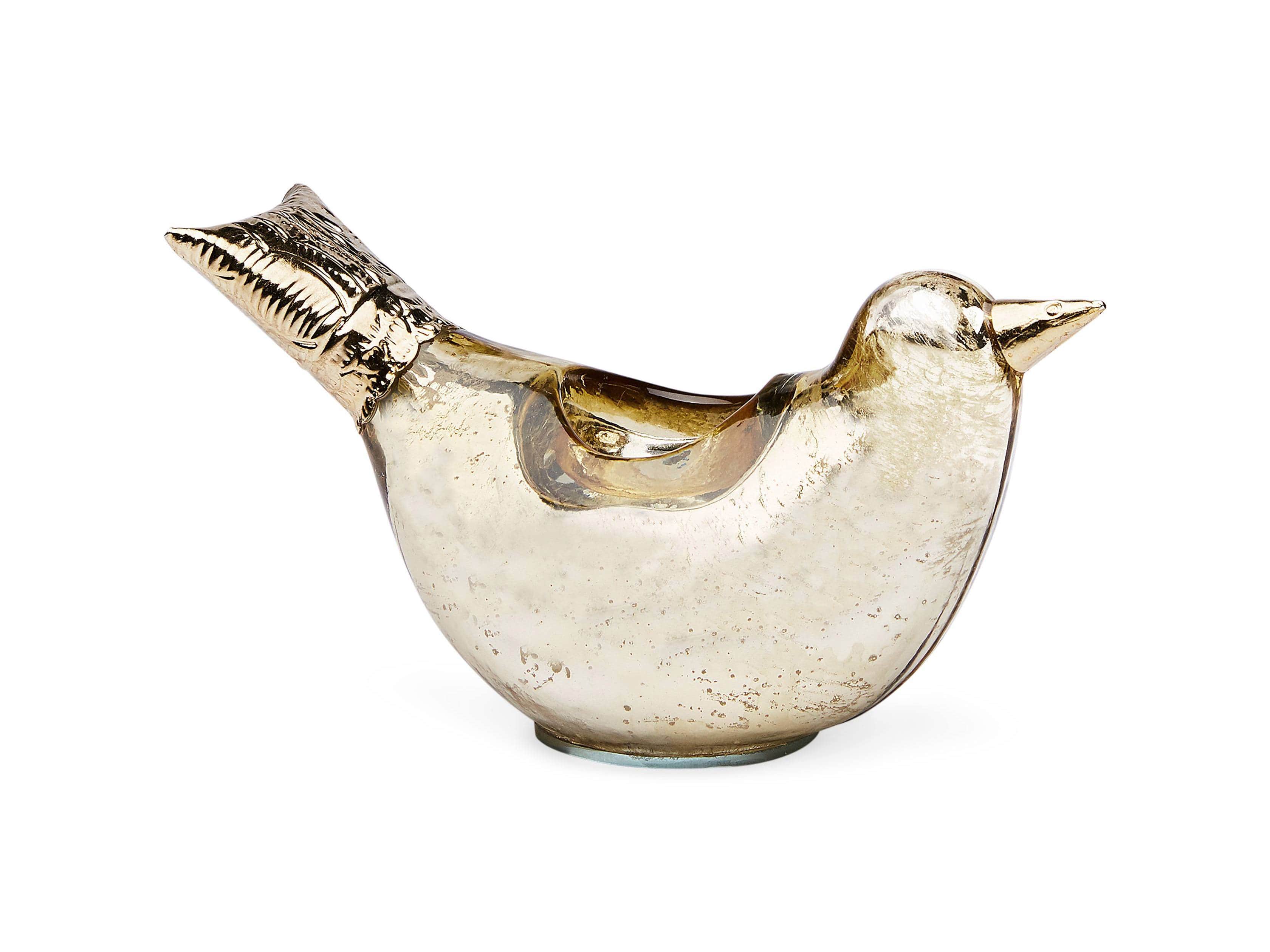 Pasaro Antique Gold Bird Tealight Holder
