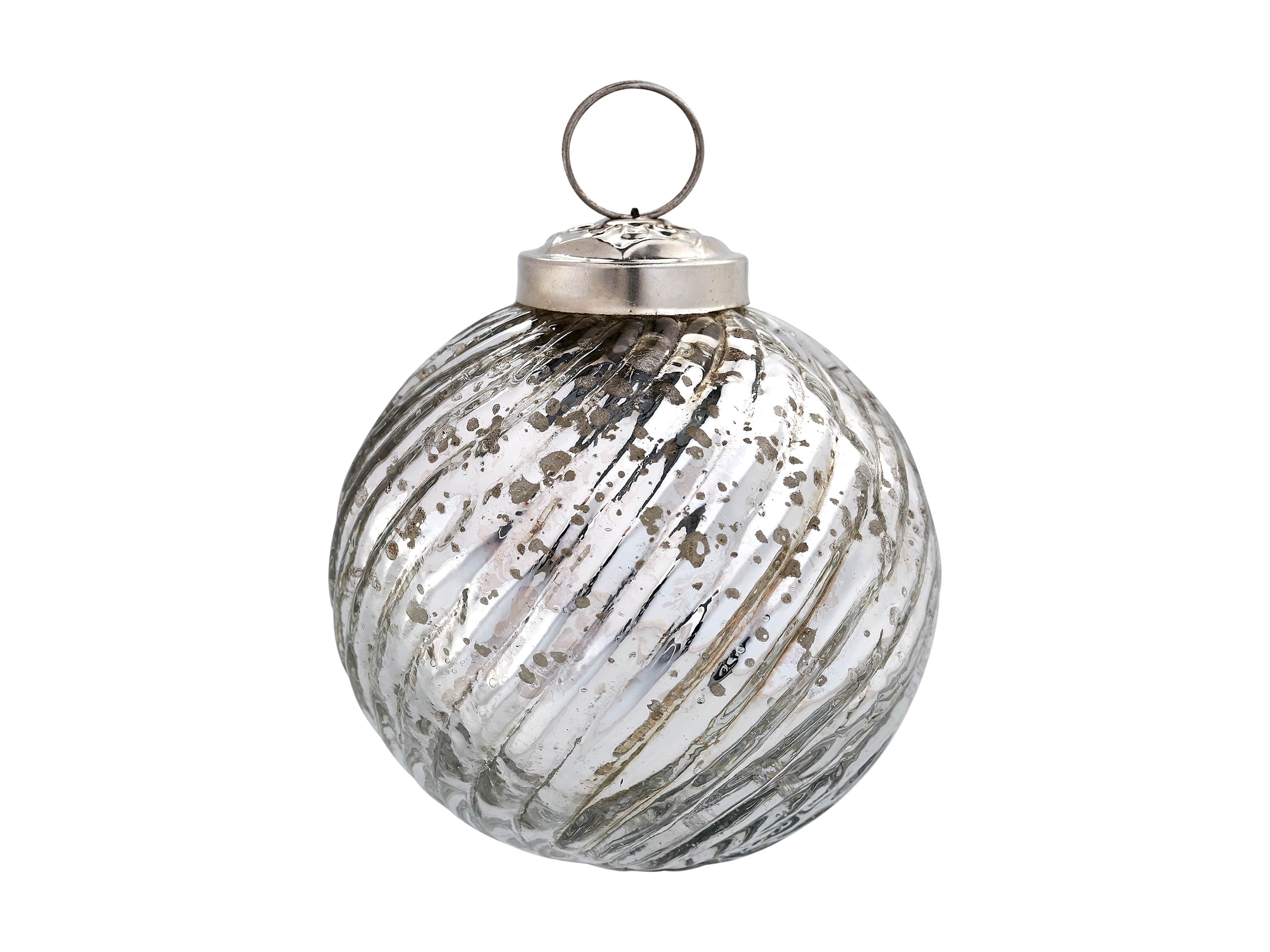 Twist Ball Ornament in Silver set
