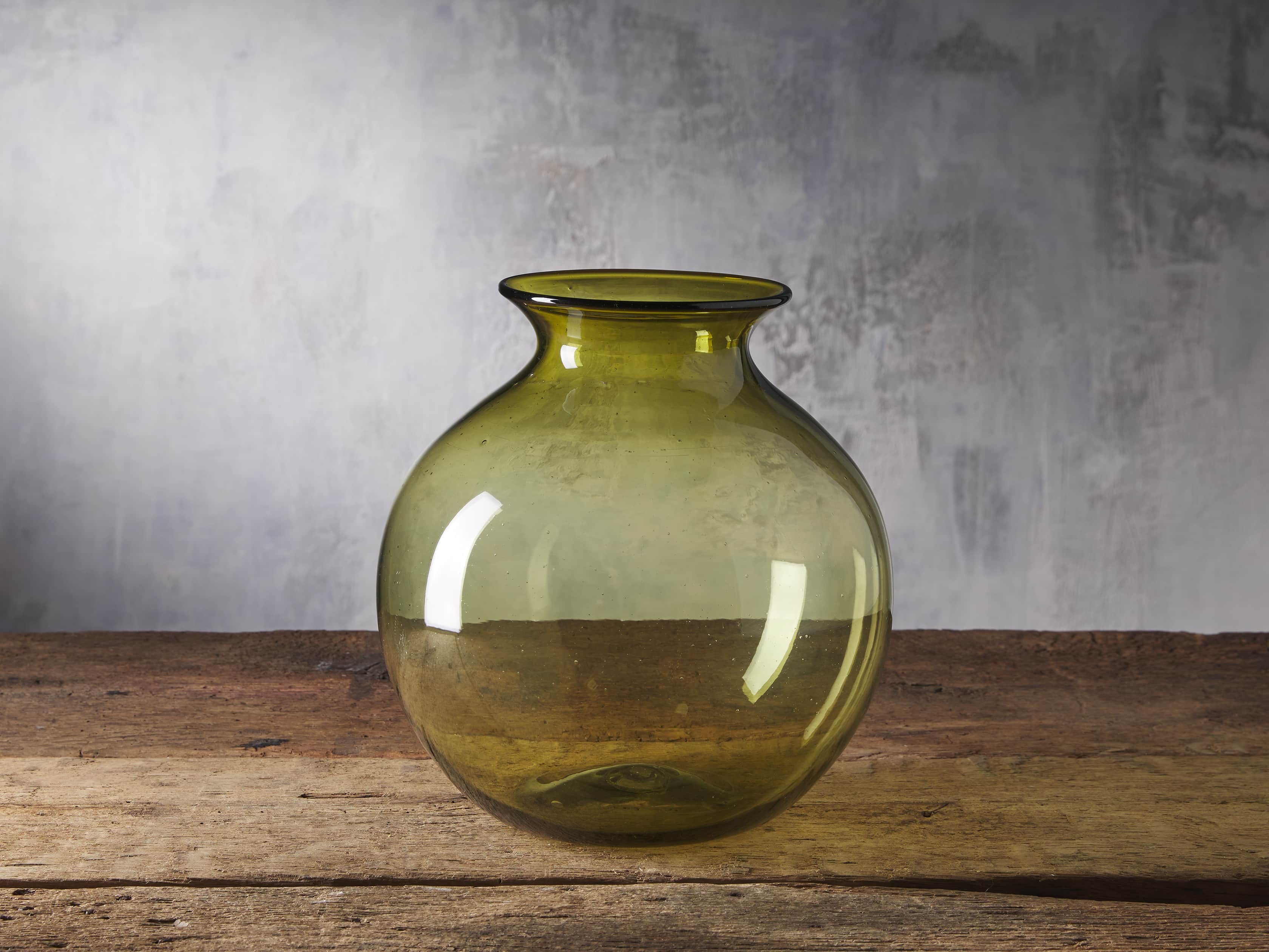 Colima Olive Round Vase, slide 1 of 2