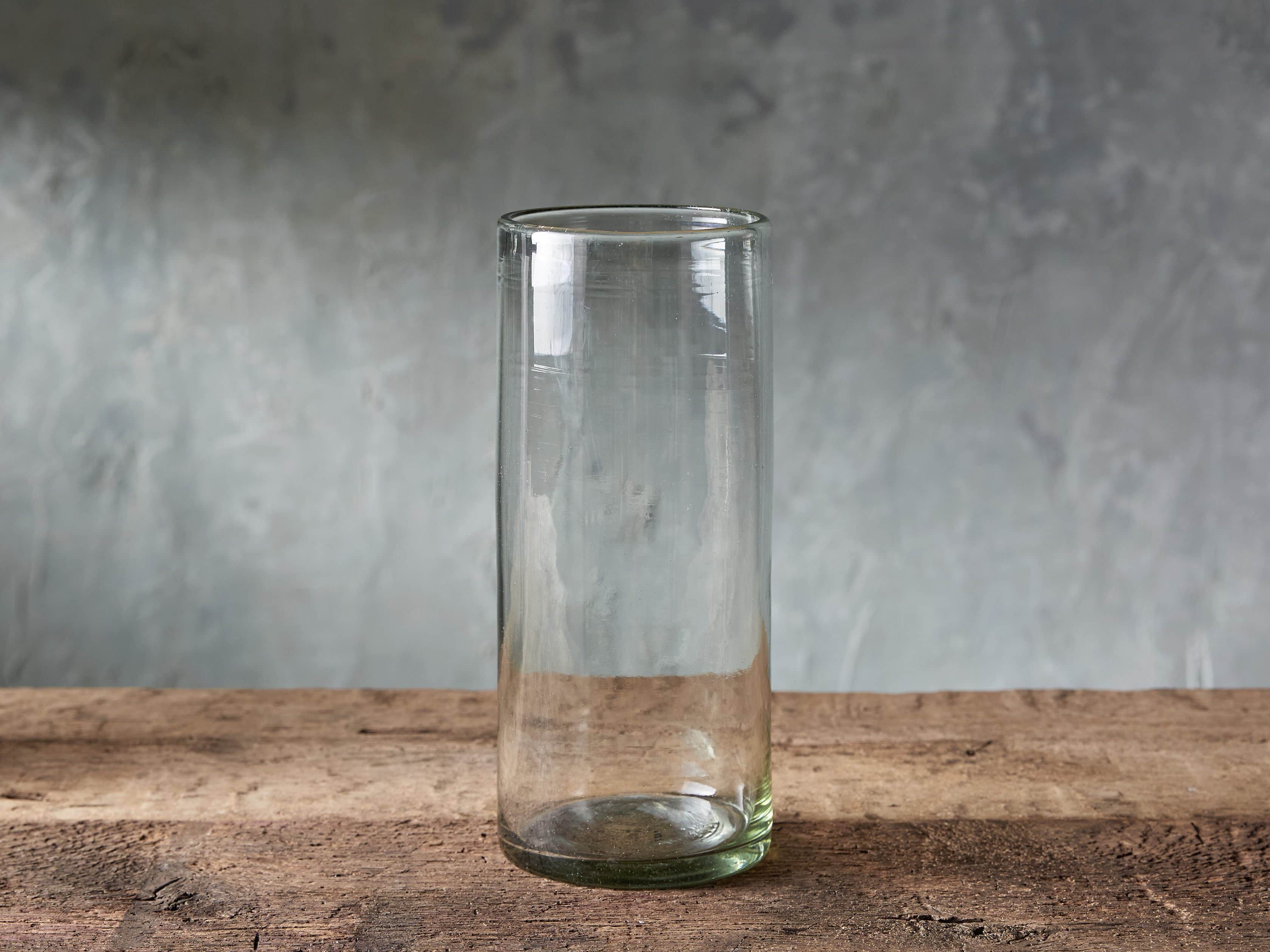 Recycled Hand-Blown Glass Clear Cylinder