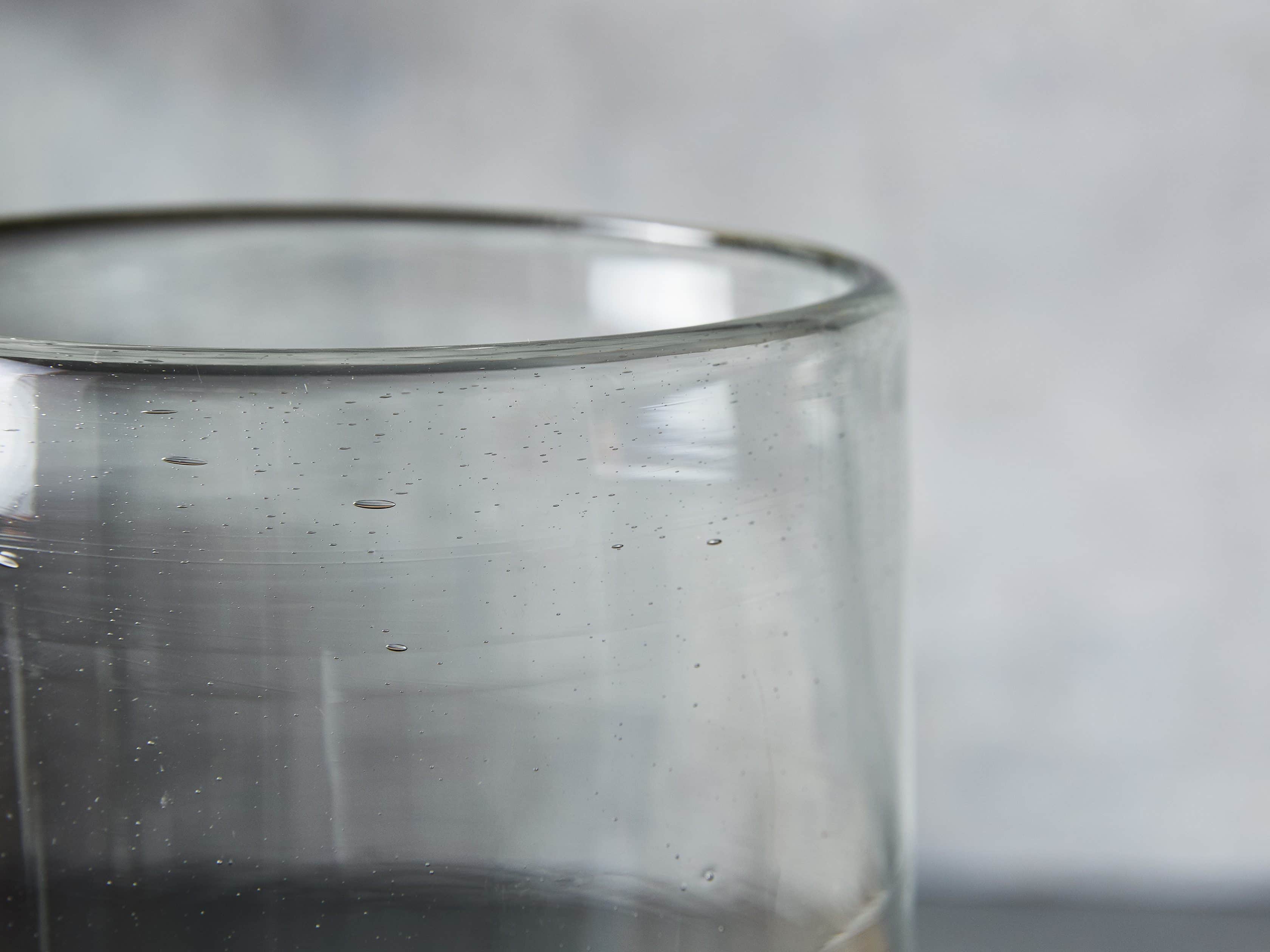 Recycled Hand-Blown Glass Clear Cylinder