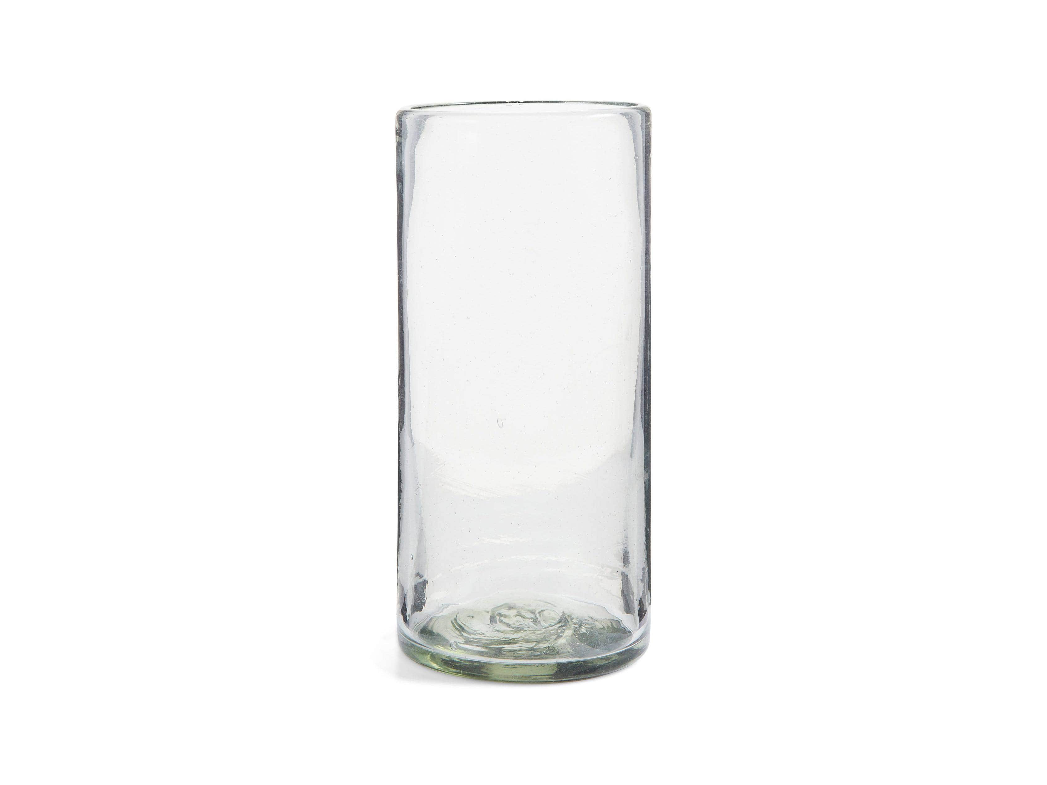 Recycled Hand-Blown Glass Clear Cylinder