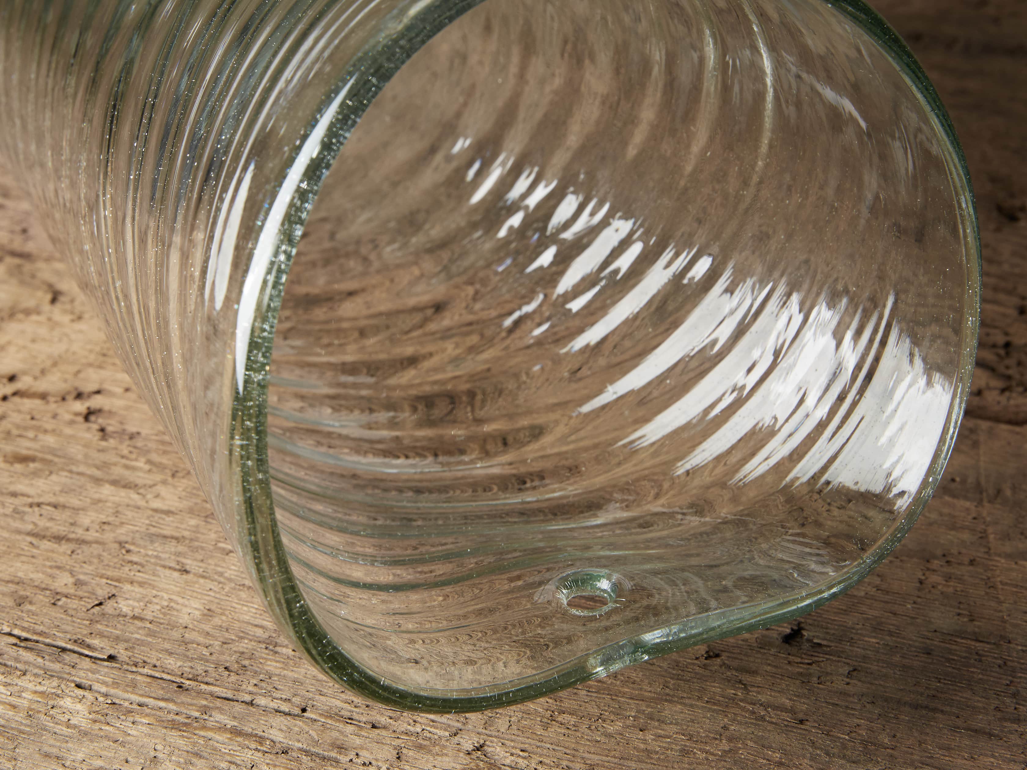 Glass 7" Spiral Wall Vase