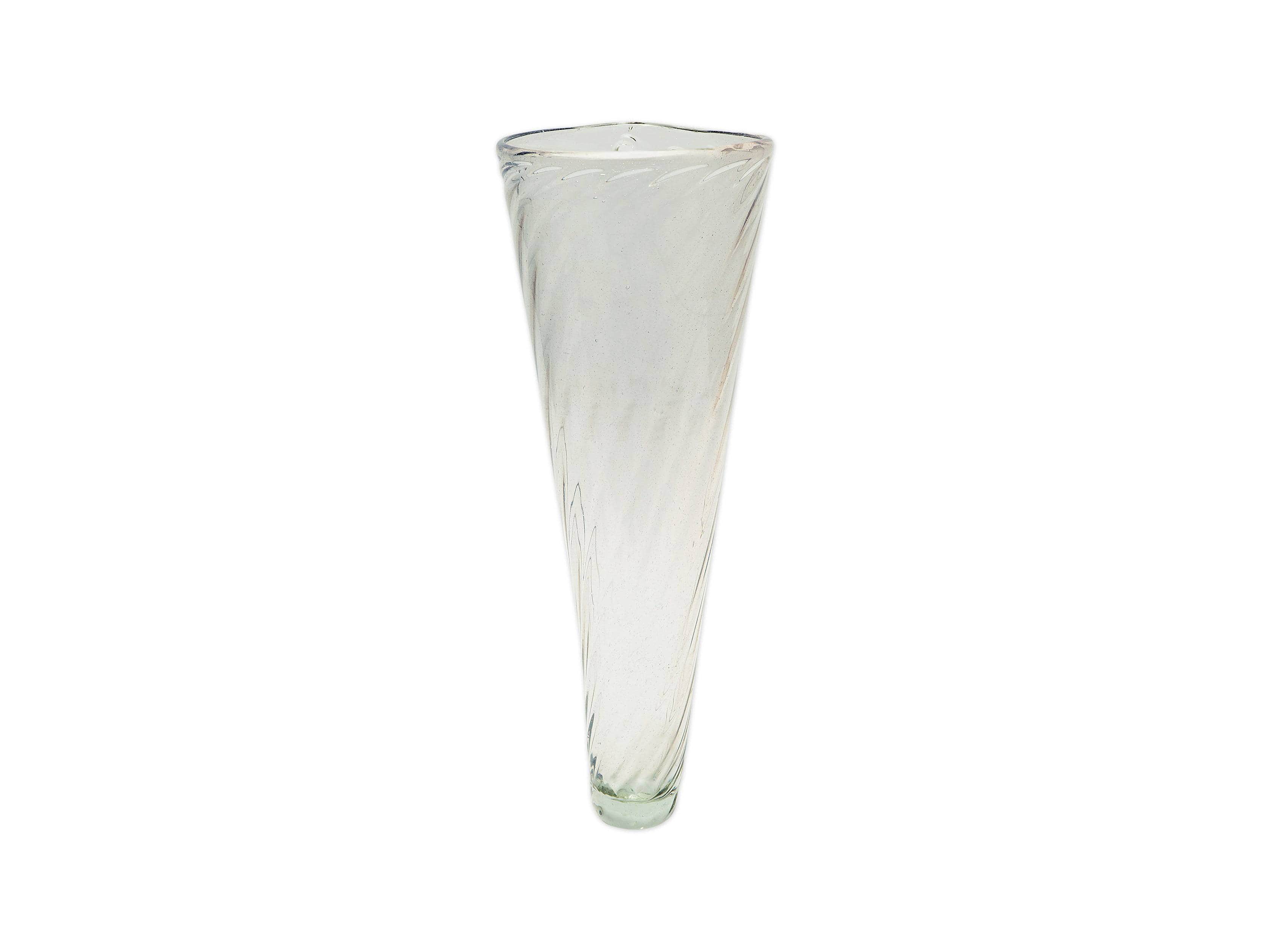 Glass 7" Spiral Wall Vase